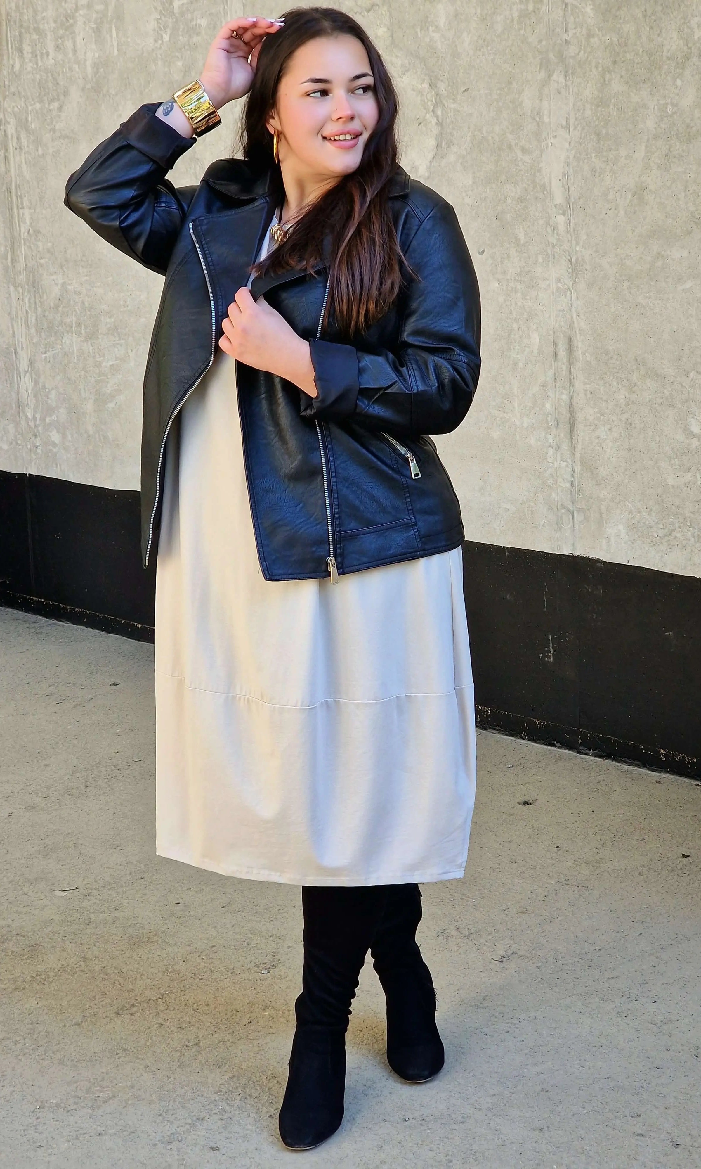 Luźna sukienka bawełniana z kieszeniami Stylowa XL