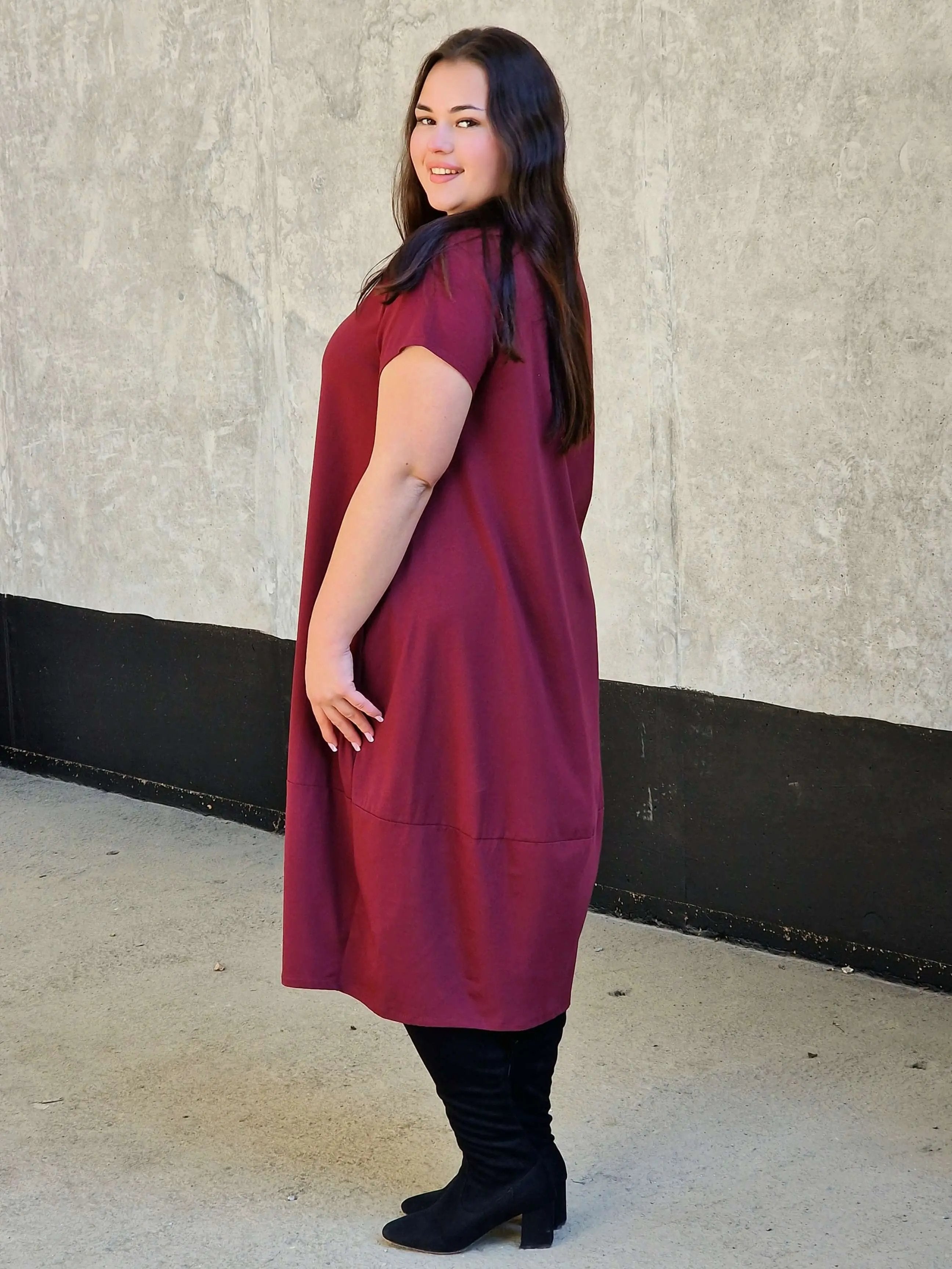 Luźna sukienka bawełniana z kieszeniami Stylowa XL