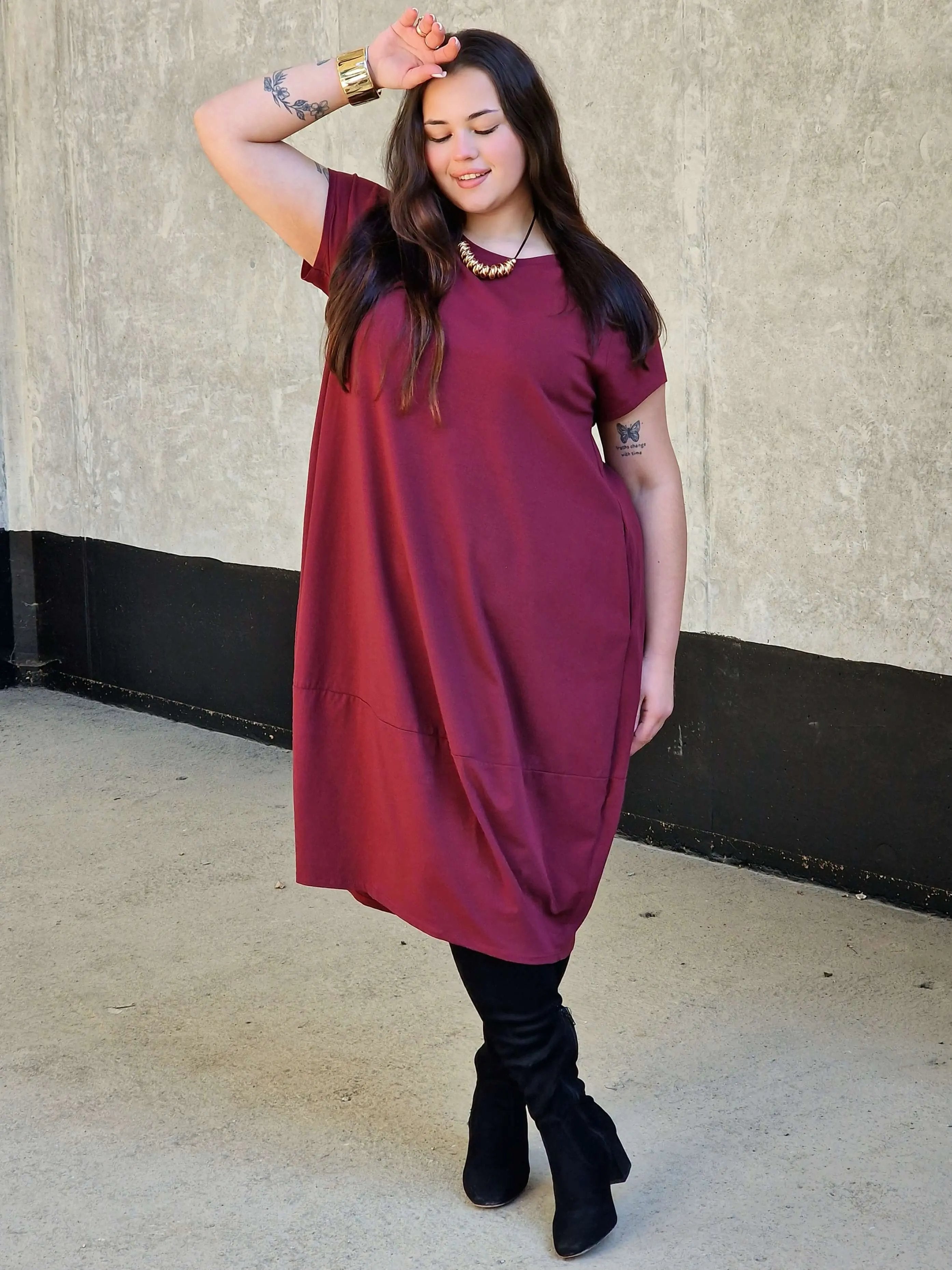 Luźna sukienka bawełniana z kieszeniami Stylowa XL