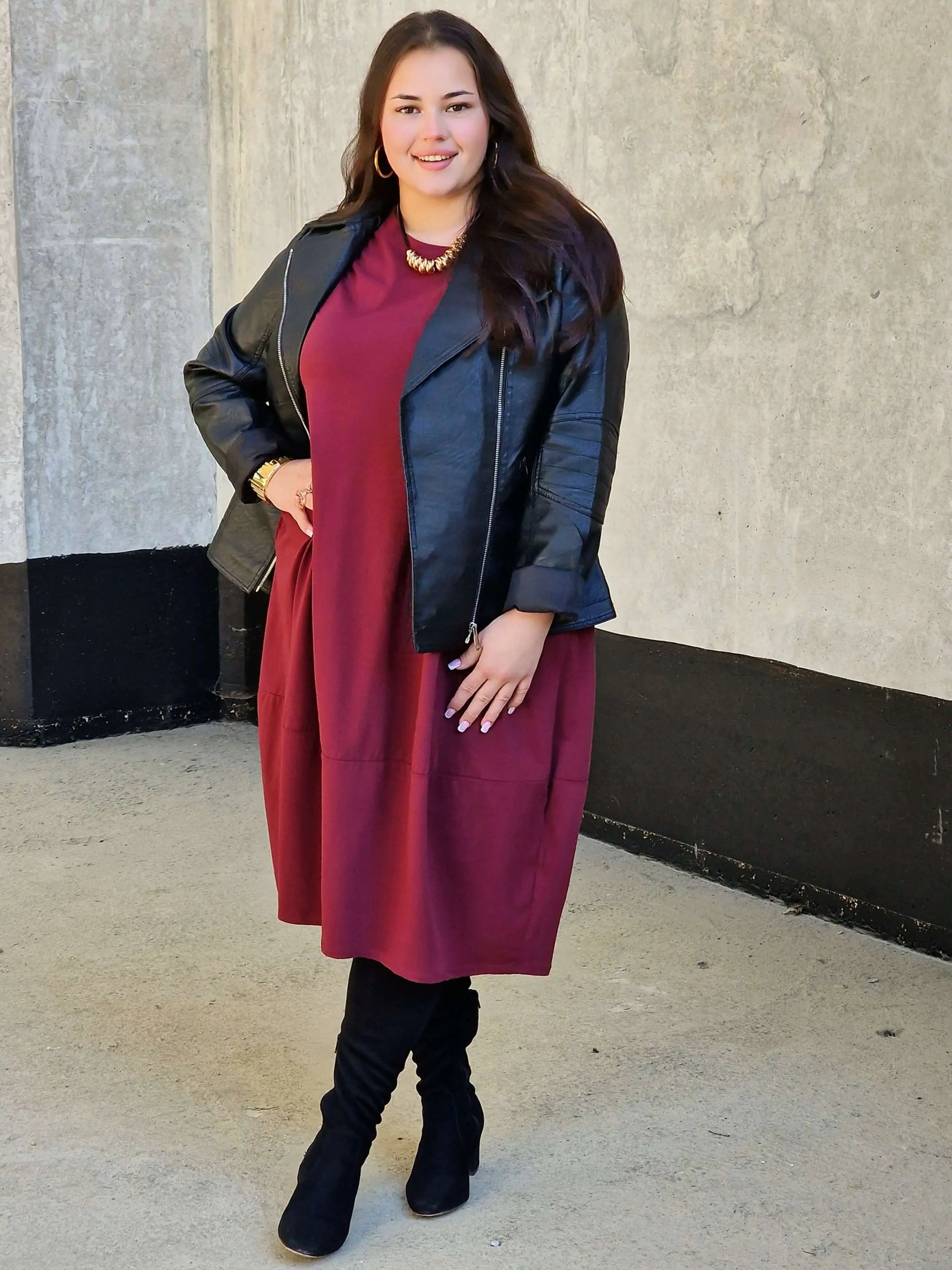 Luźna sukienka bawełniana z kieszeniami Stylowa XL