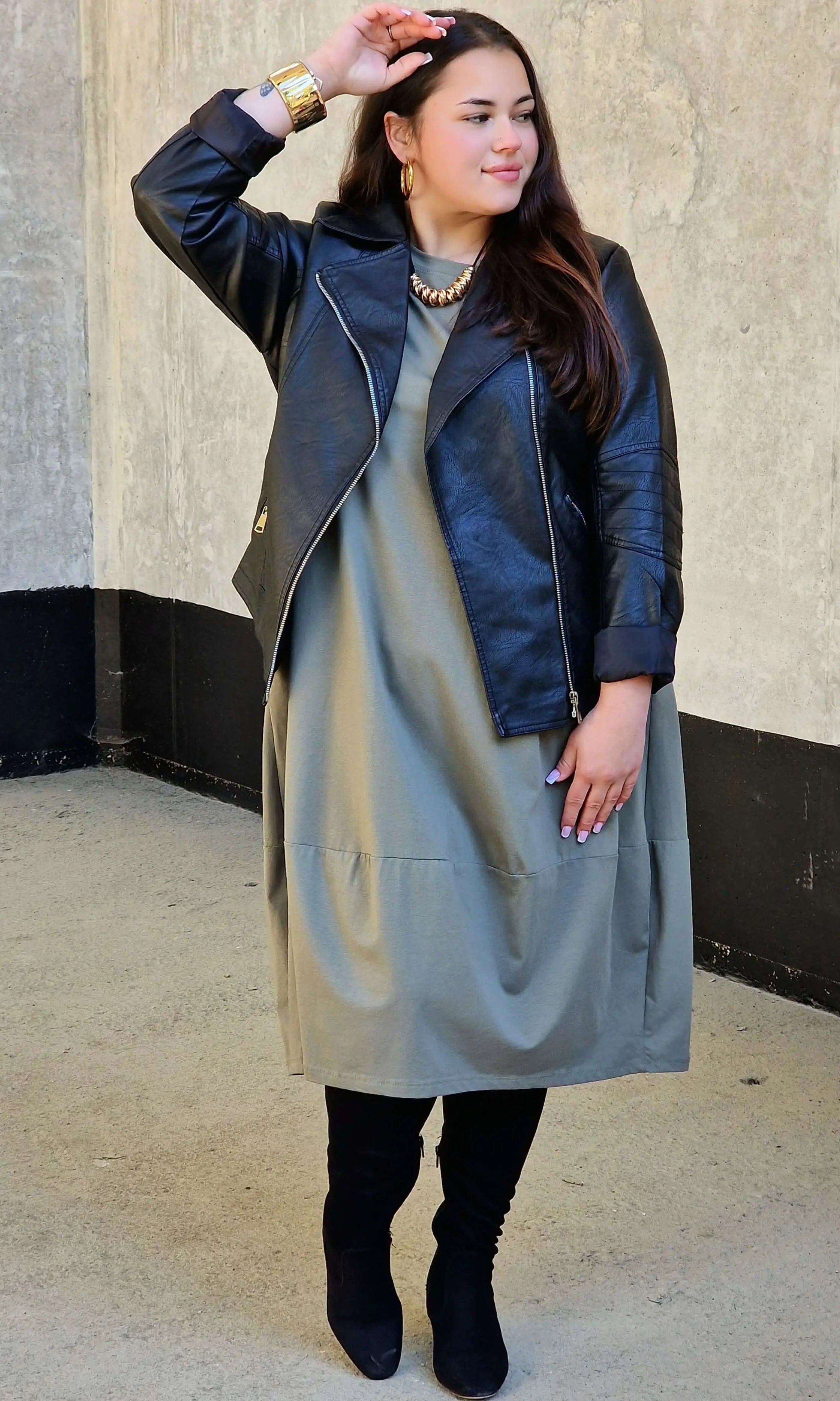 Luźna sukienka bawełniana z kieszeniami Stylowa XL