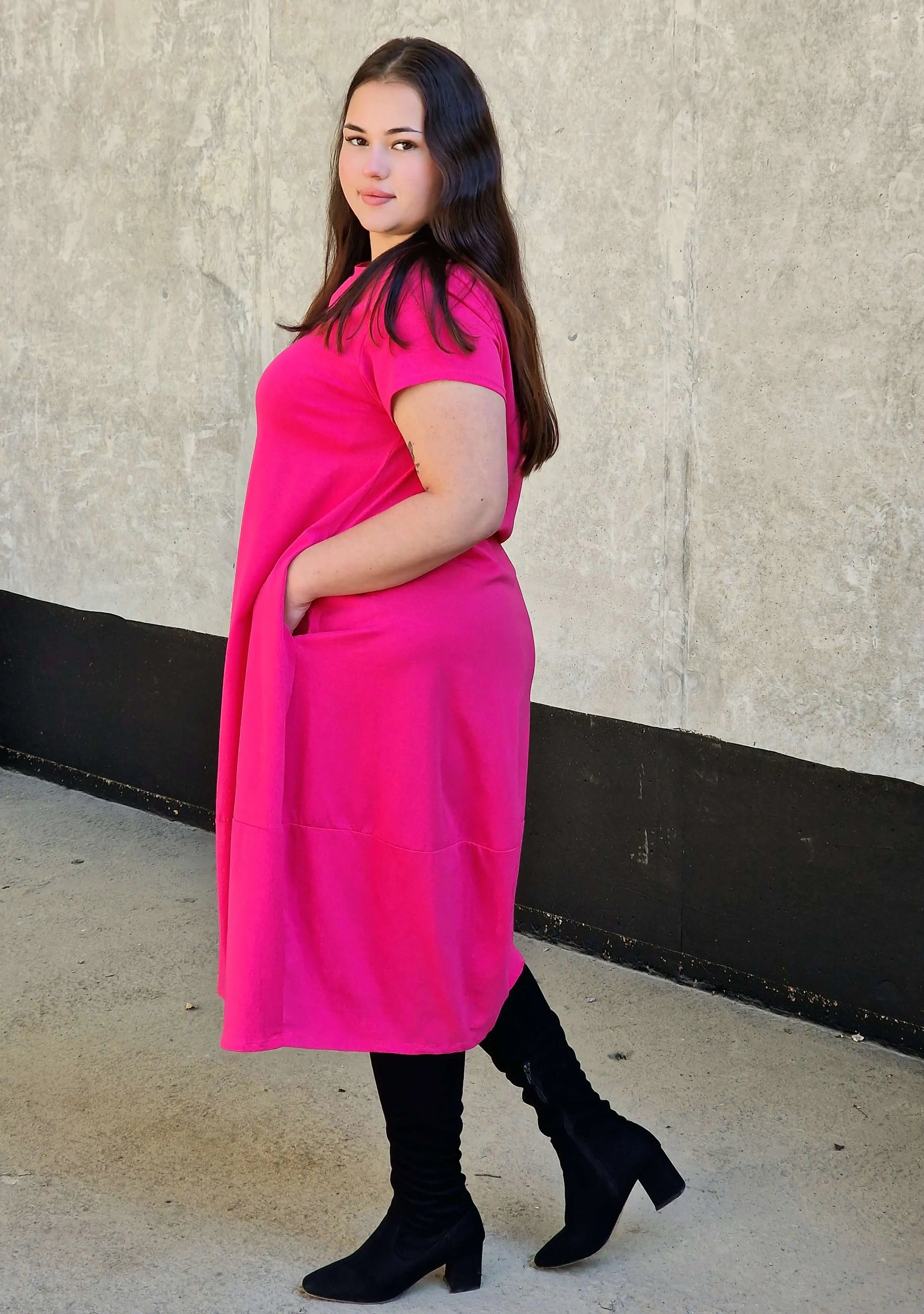 Luźna sukienka bawełniana z kieszeniami Stylowa XL