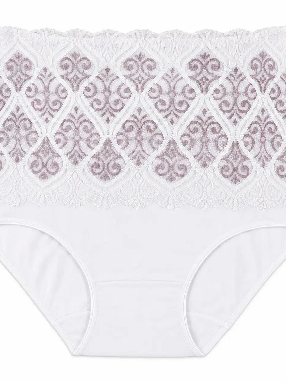 Majtki damskie Plus Size z koronkowym pasem – wysoki stan i komfort Stylowa XL
