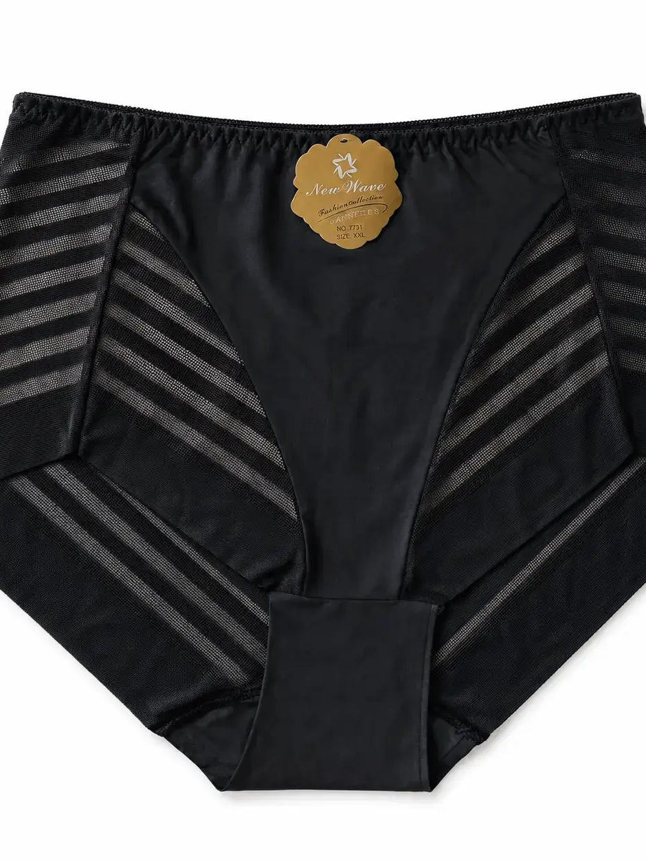 Majtki damskie Plus Size z wysokim stanem i ozdobnymi wstawkami – model 7731 Stylowa XL