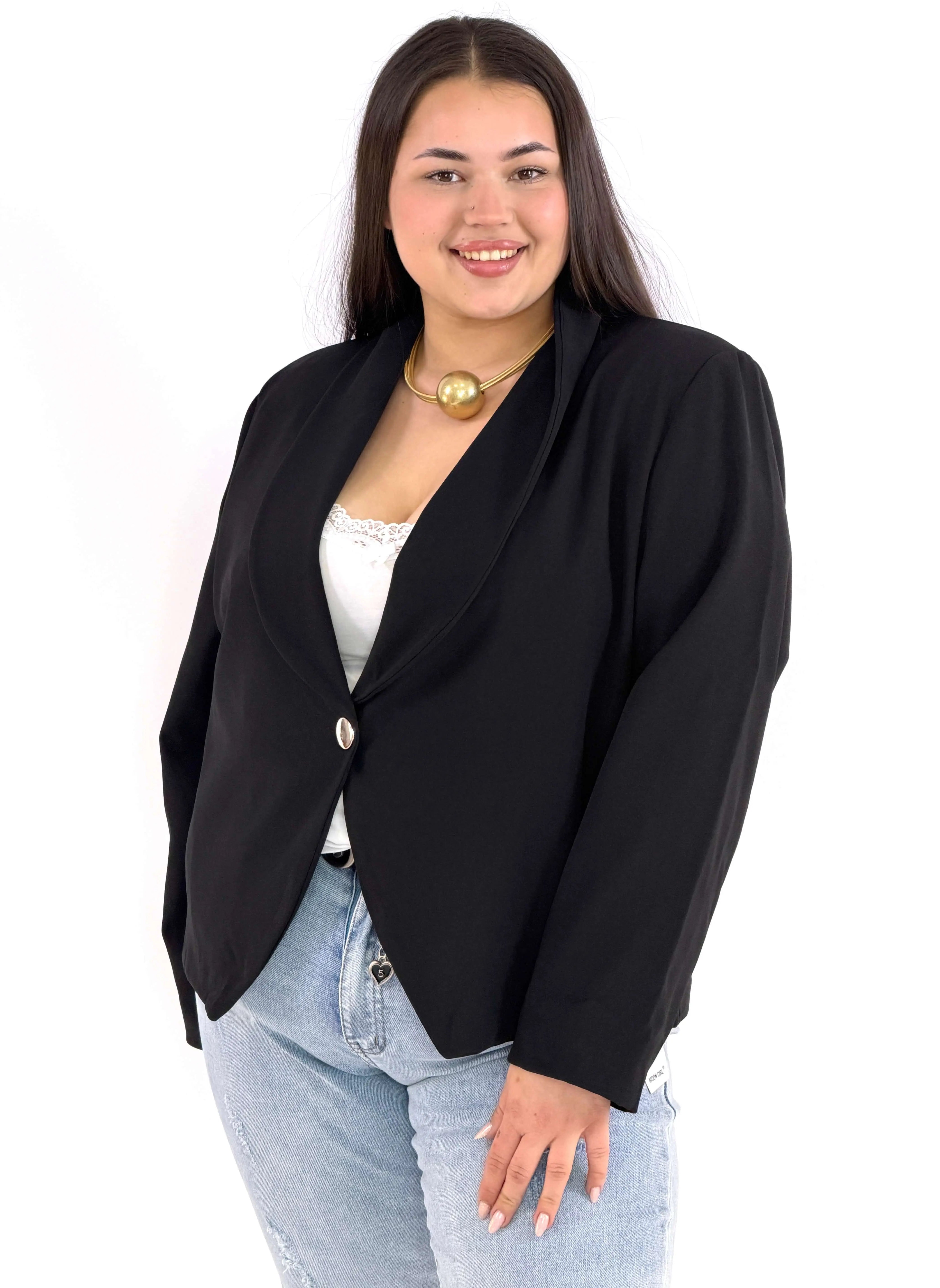 Marynarka plus size elegancka o krótkim kroju XXL Stylowa XL