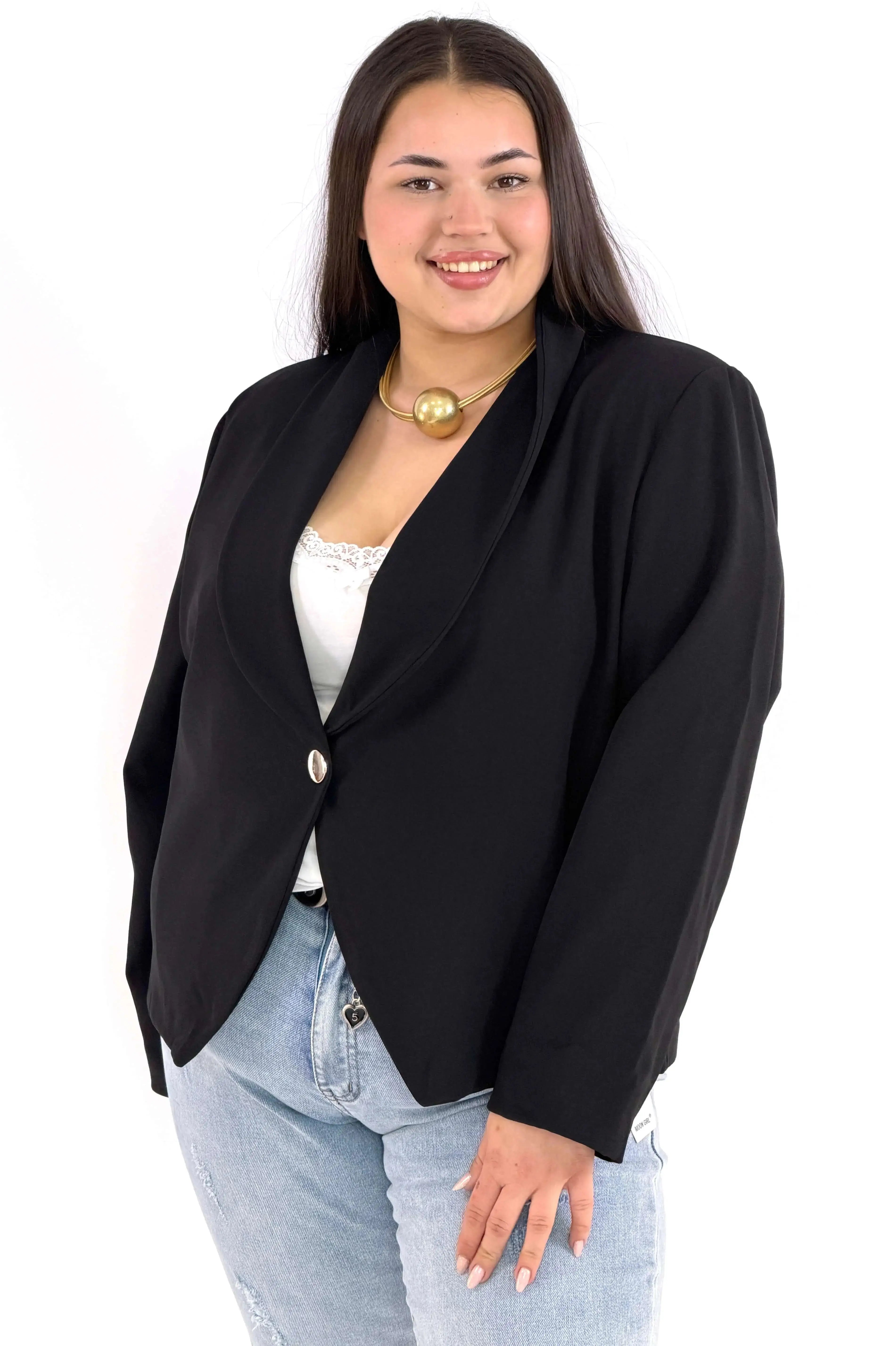 Marynarka plus size elegancka o krótkim kroju XXL Stylowa XL
