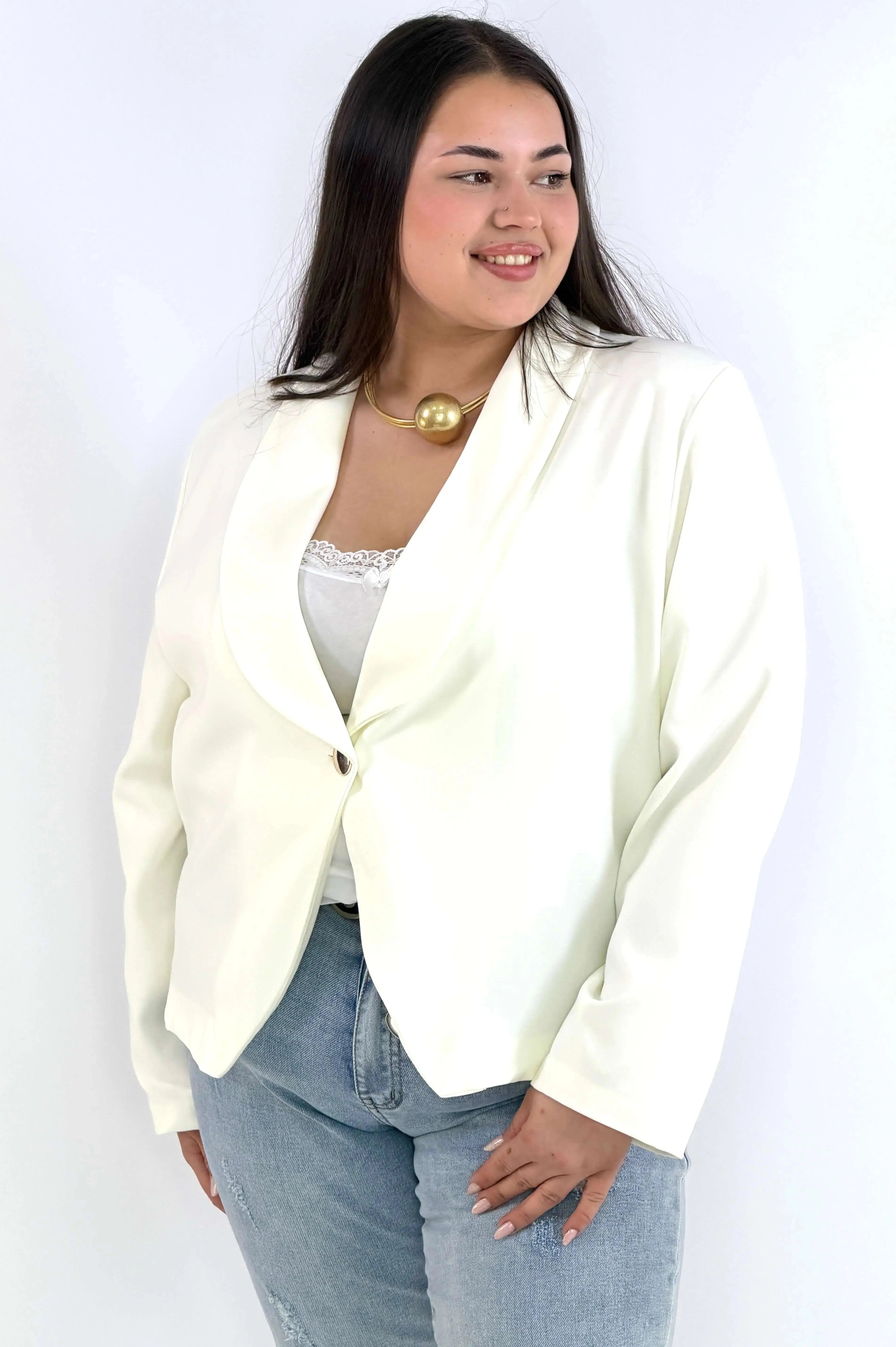 Marynarka plus size elegancka o krótkim kroju XXL Stylowa XL