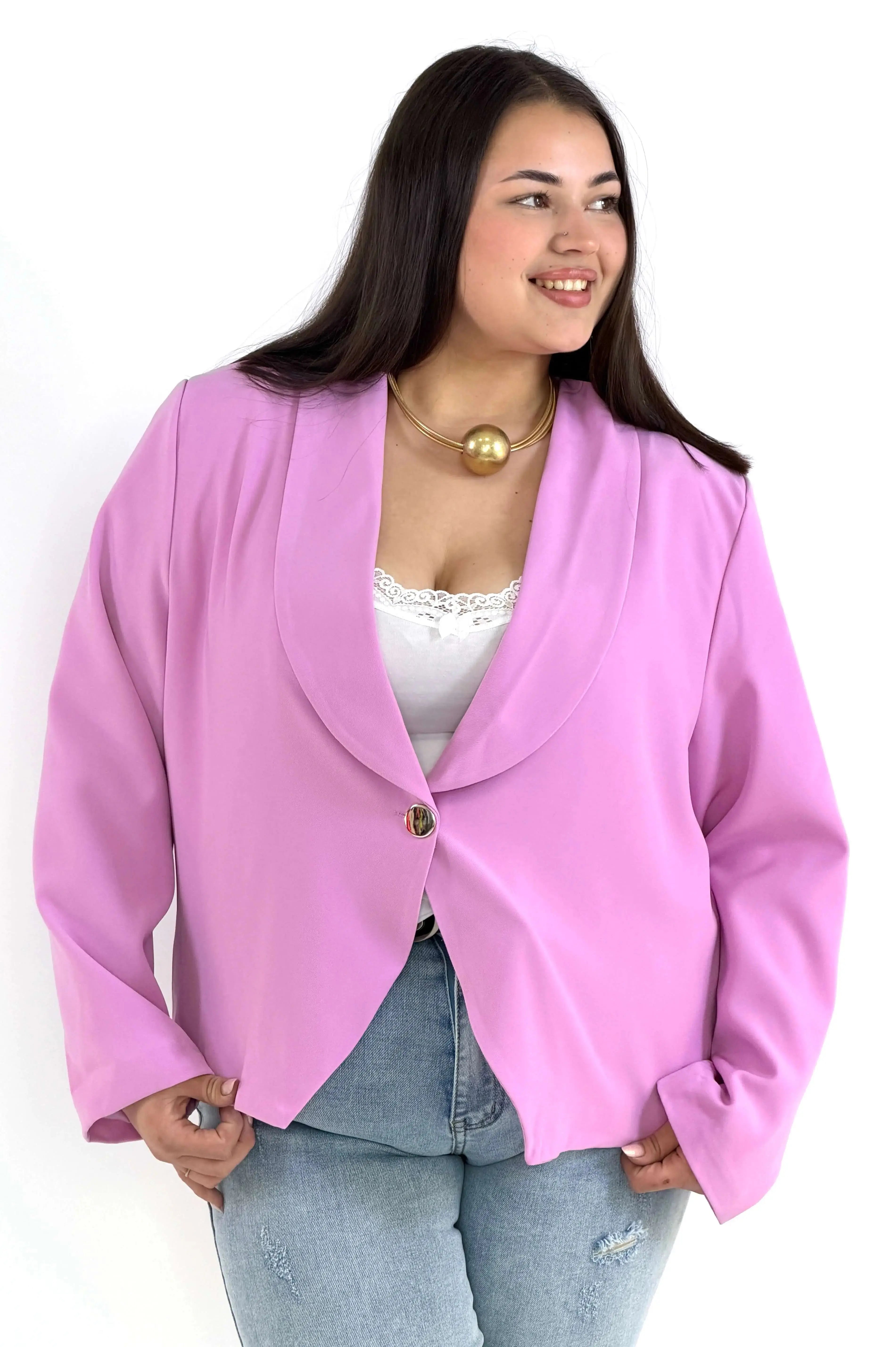 Marynarka plus size elegancka o krótkim kroju XXL Stylowa XL