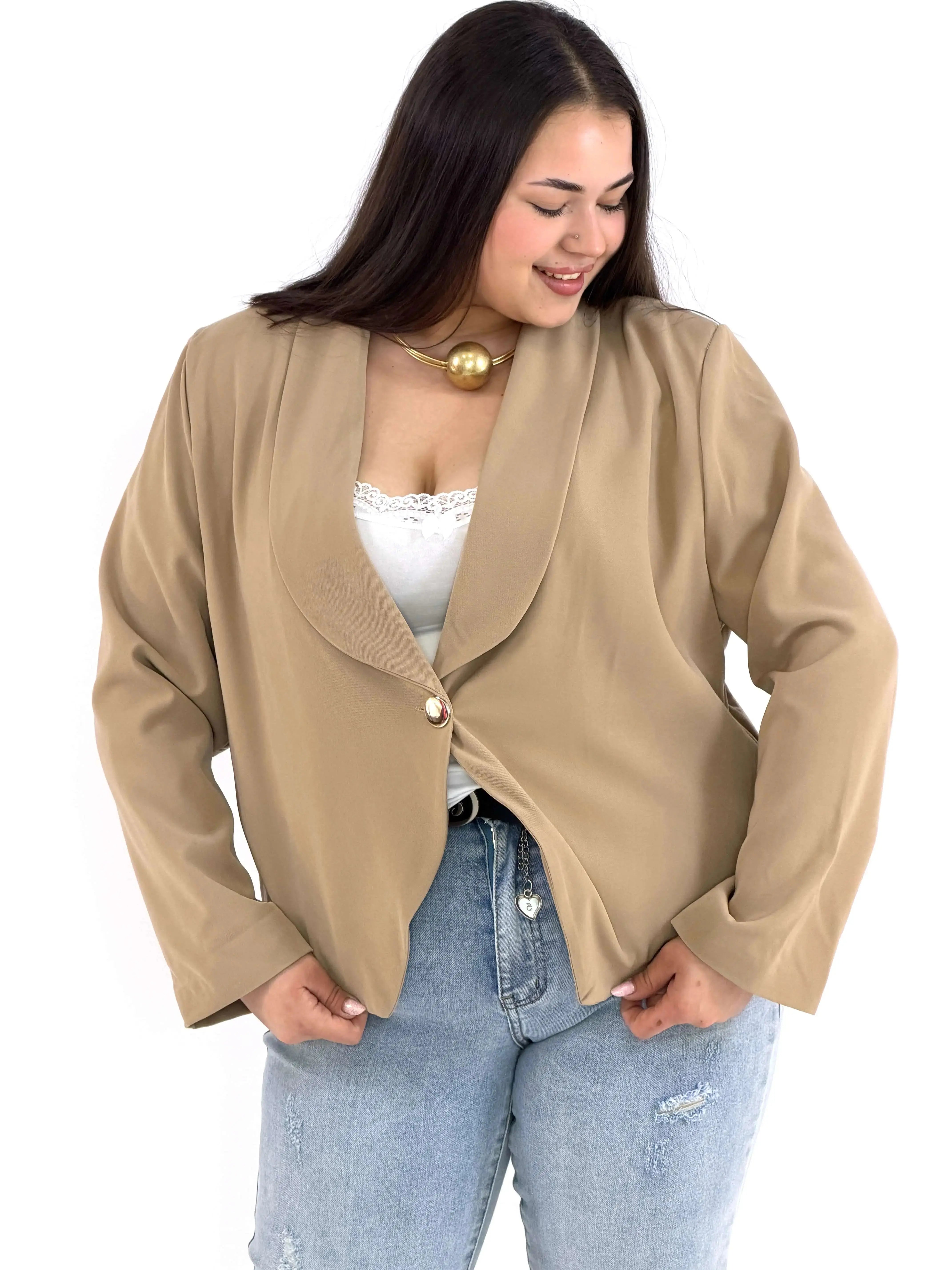 Marynarka plus size elegancka o krótkim kroju XXL Stylowa XL