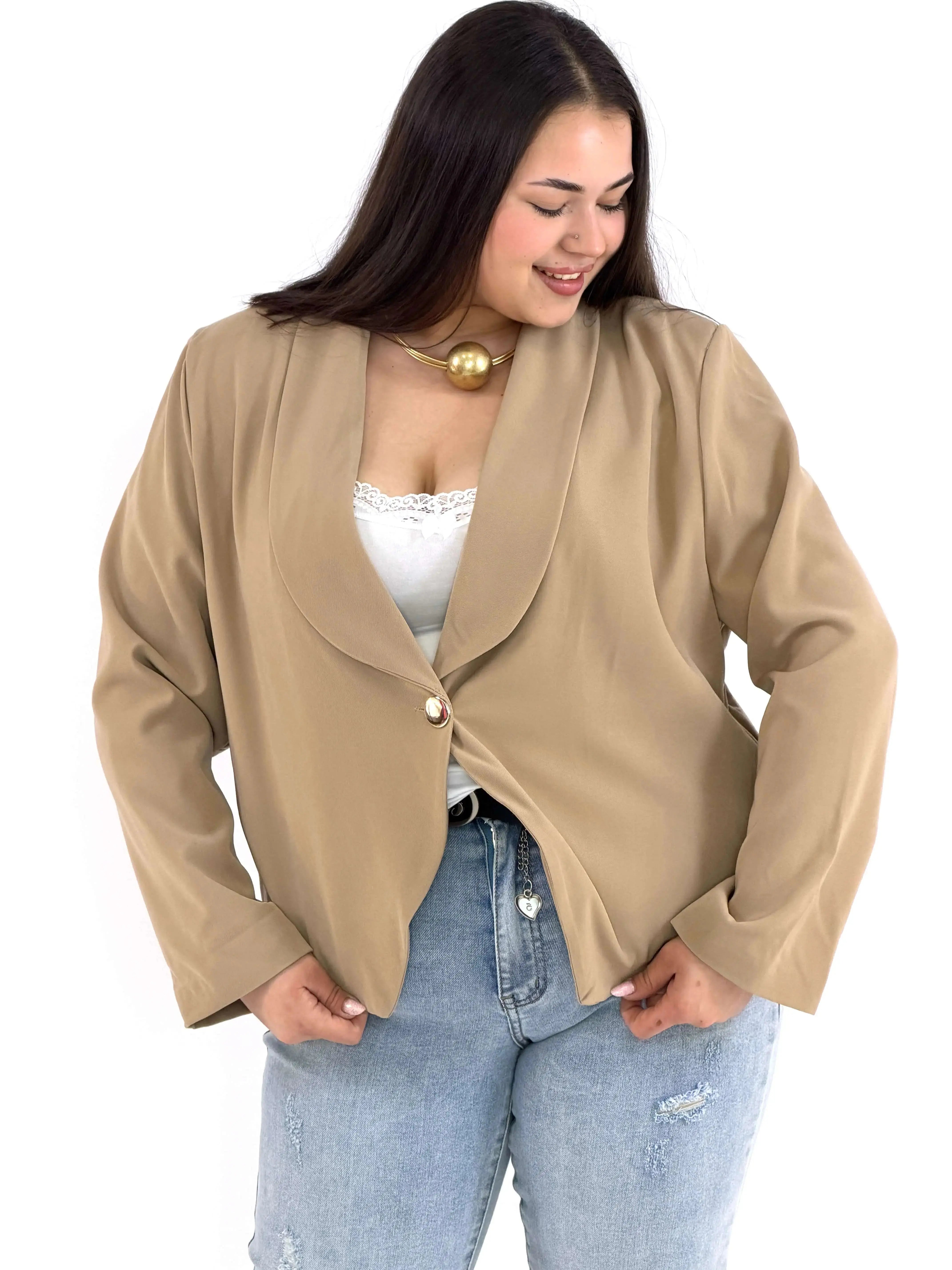 Marynarka plus size elegancka o krótkim kroju XXL Stylowa XL