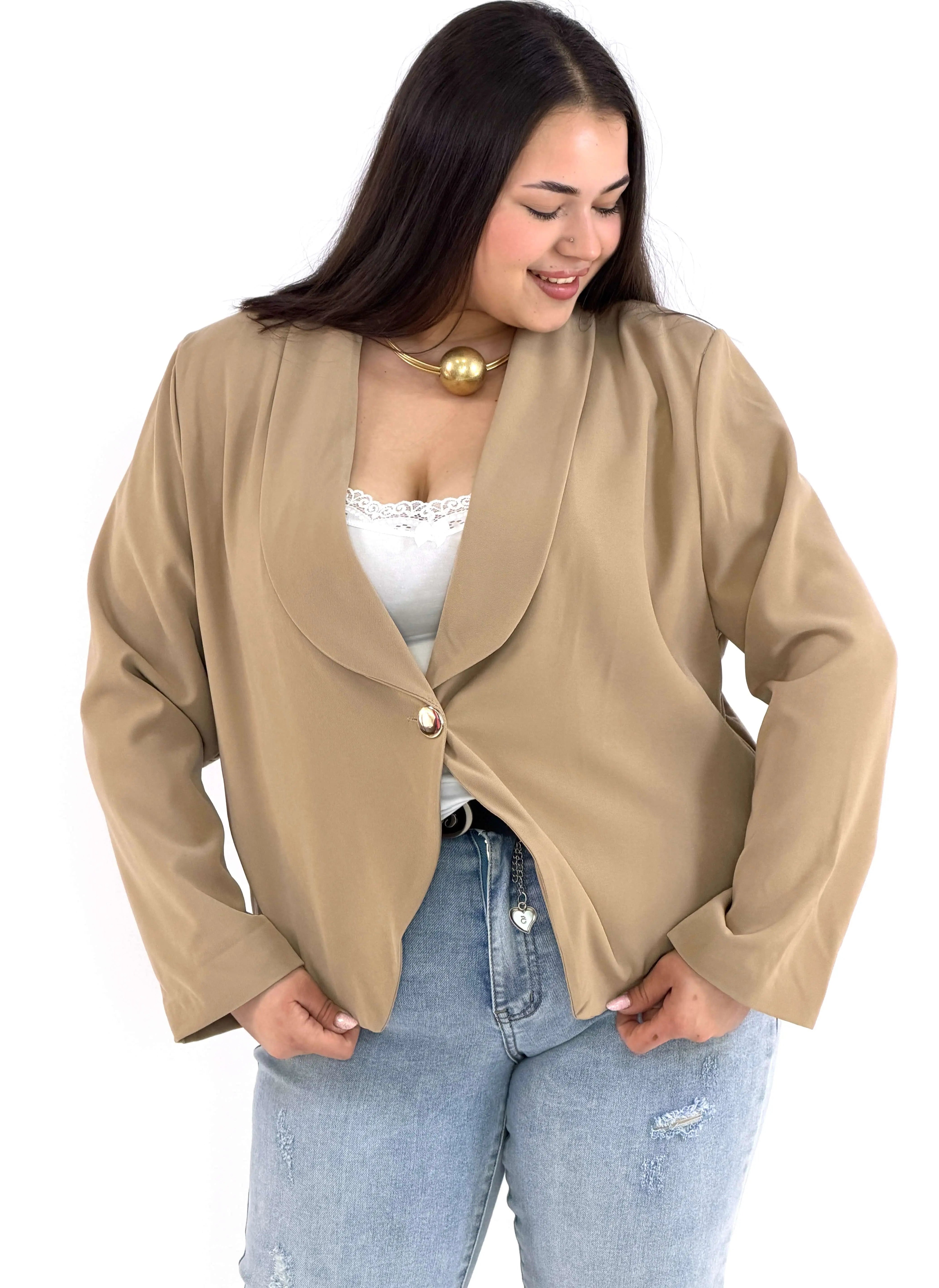 Marynarka plus size elegancka o krótkim kroju XXL Stylowa XL