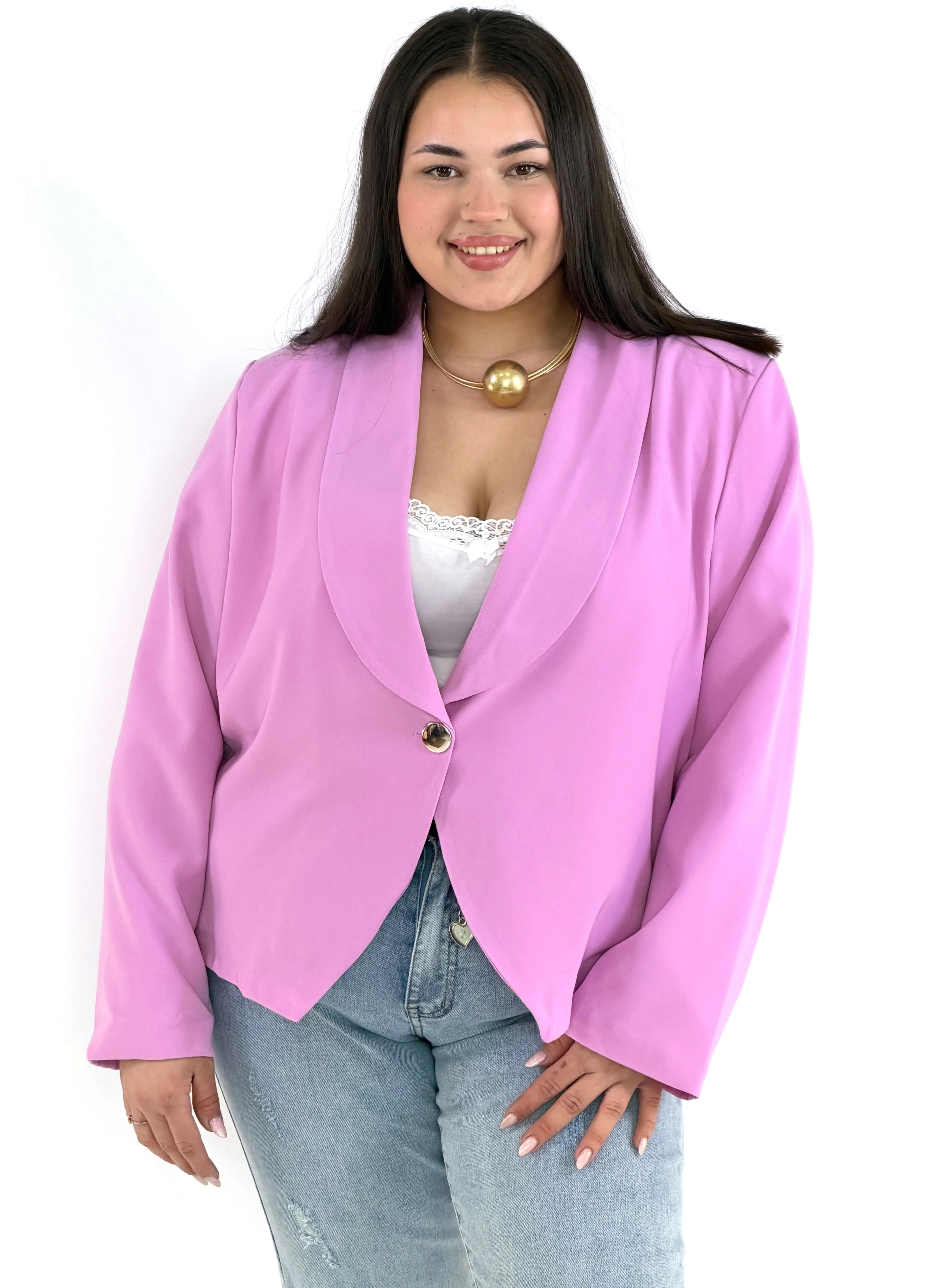Marynarka plus size elegancka o krótkim kroju XXL Stylowa XL