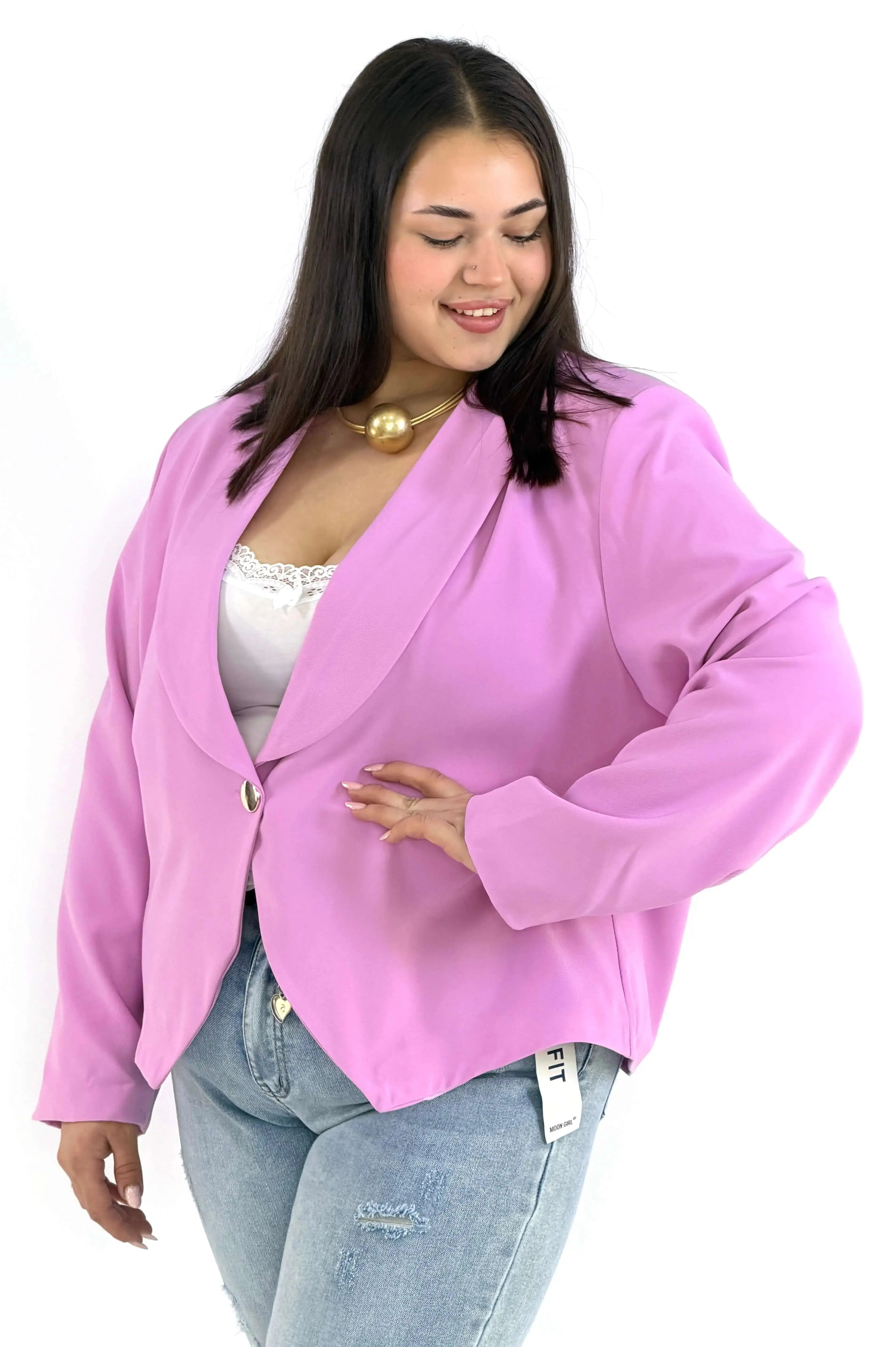 Marynarka plus size elegancka o krótkim kroju XXL Stylowa XL