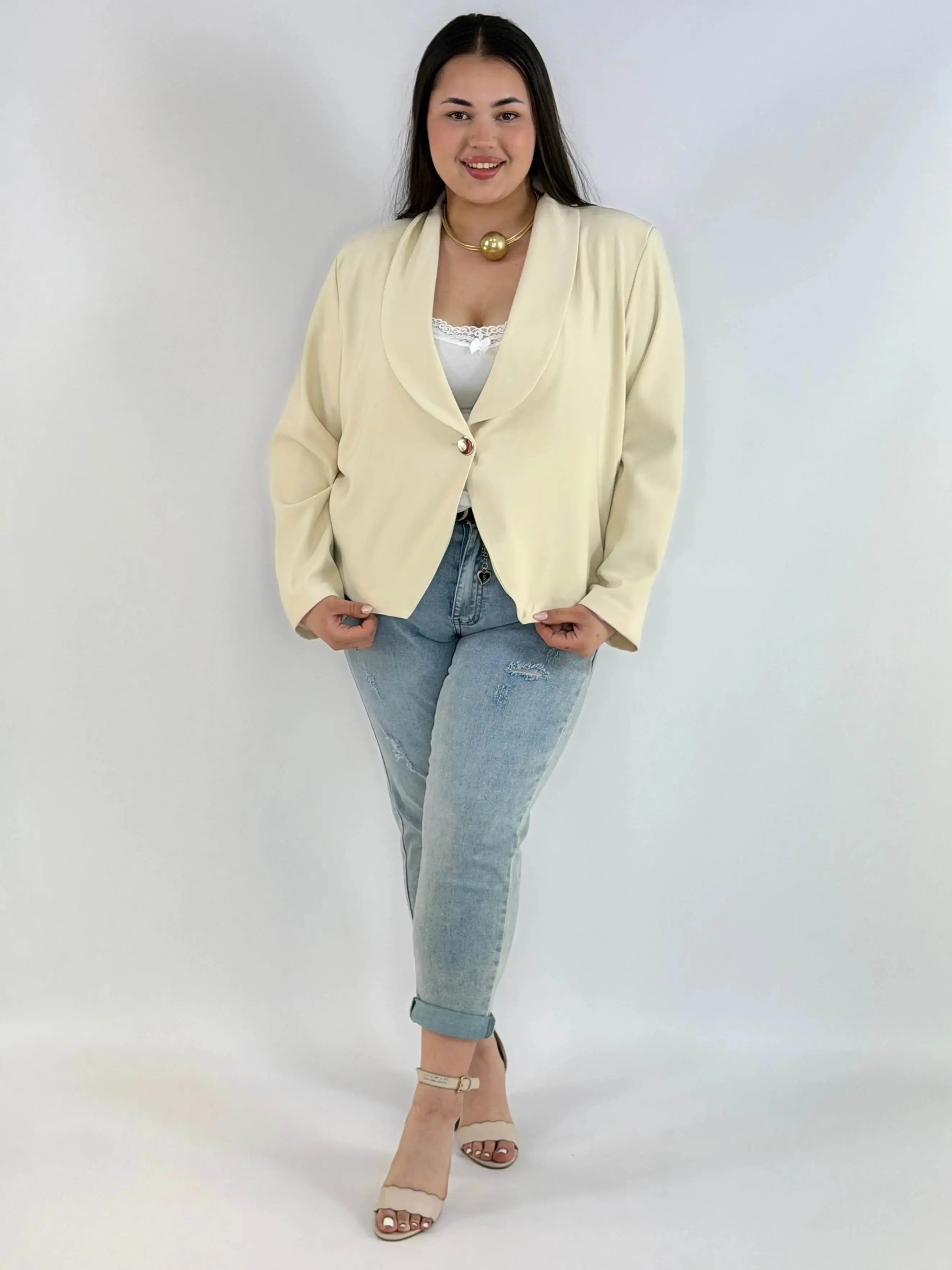 Marynarka plus size elegancka o krótkim kroju XXL Stylowa XL