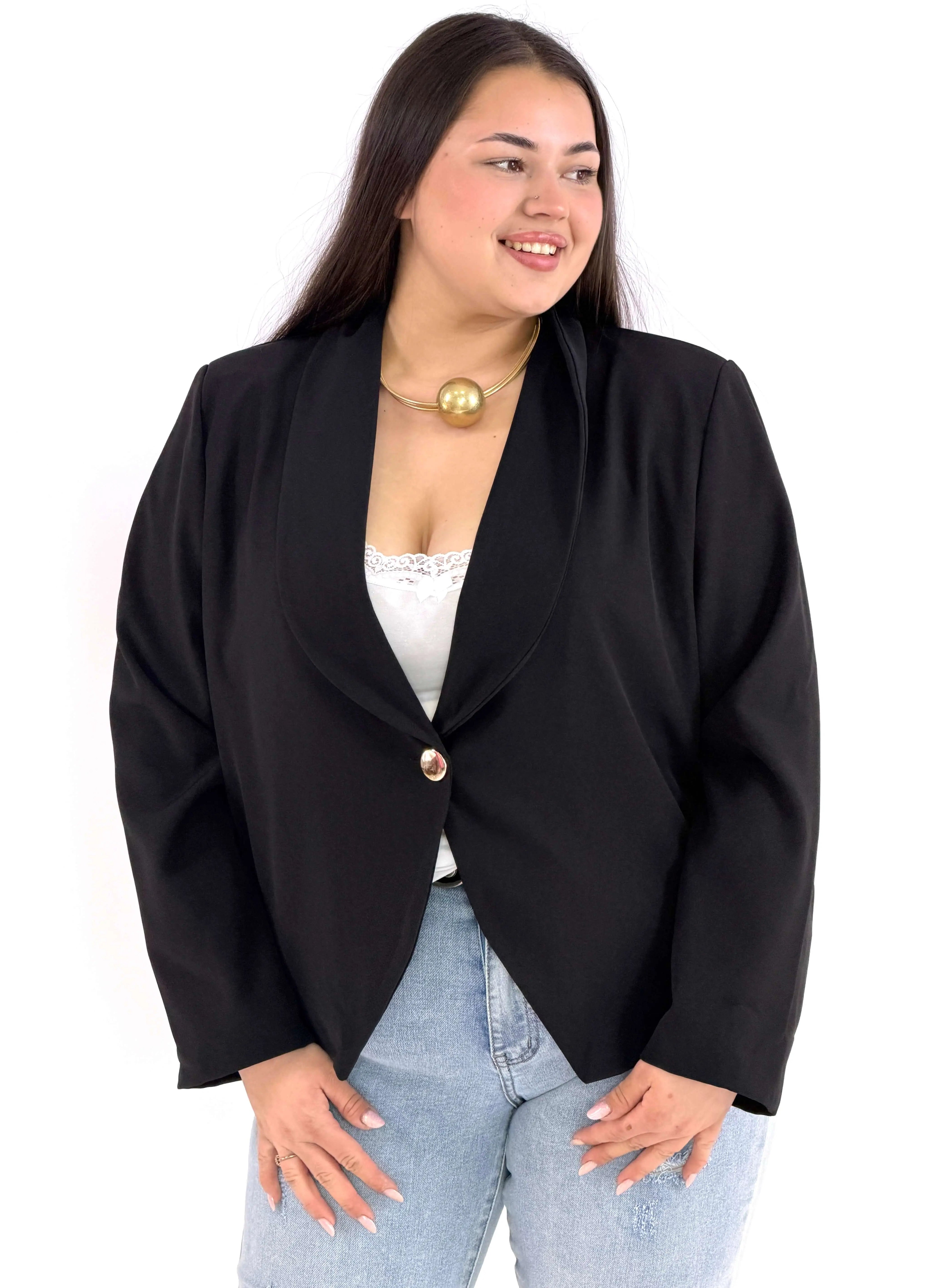 Marynarka plus size elegancka o krótkim kroju XXL Stylowa XL
