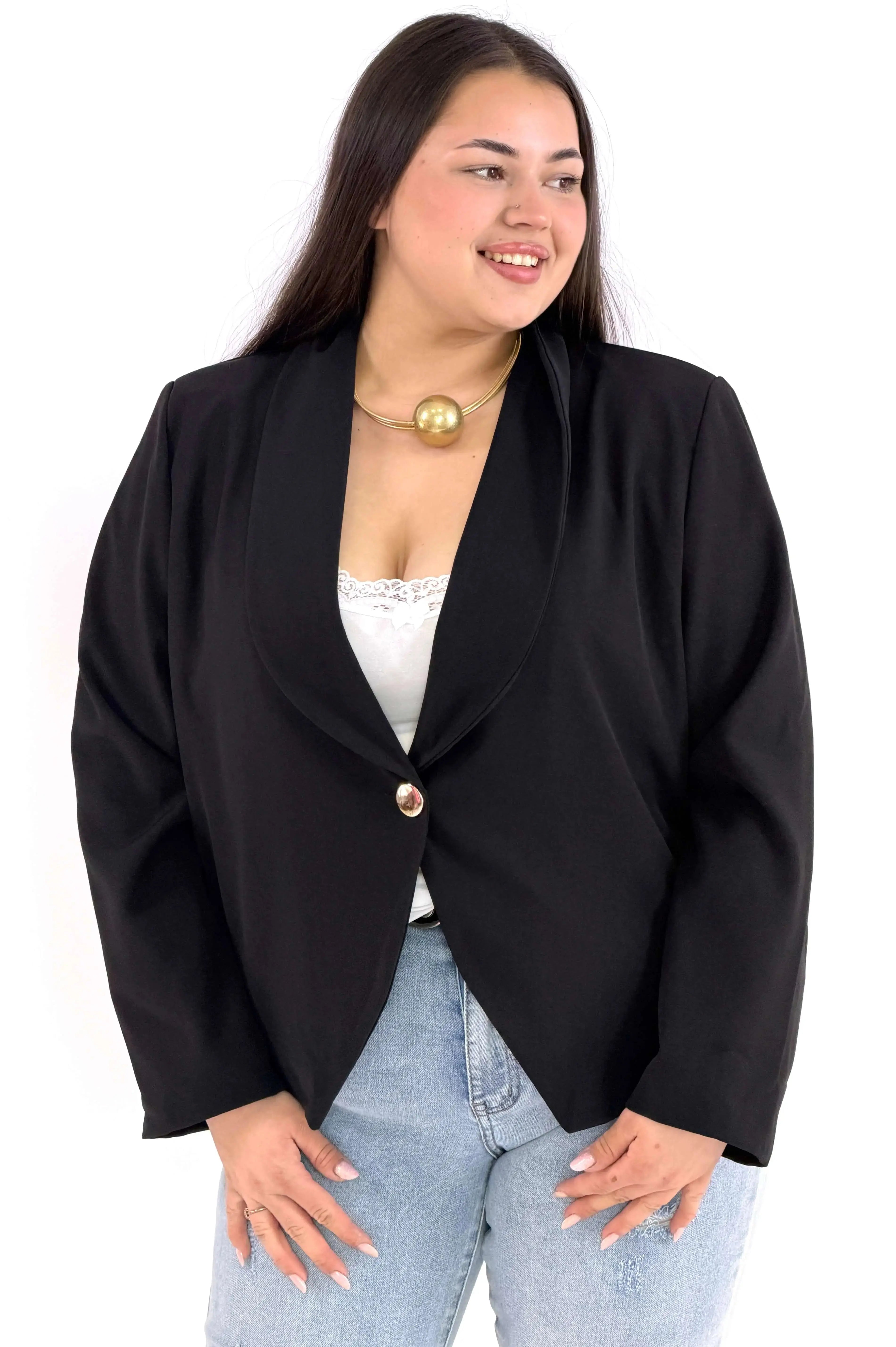 Marynarka plus size elegancka o krótkim kroju XXL Stylowa XL