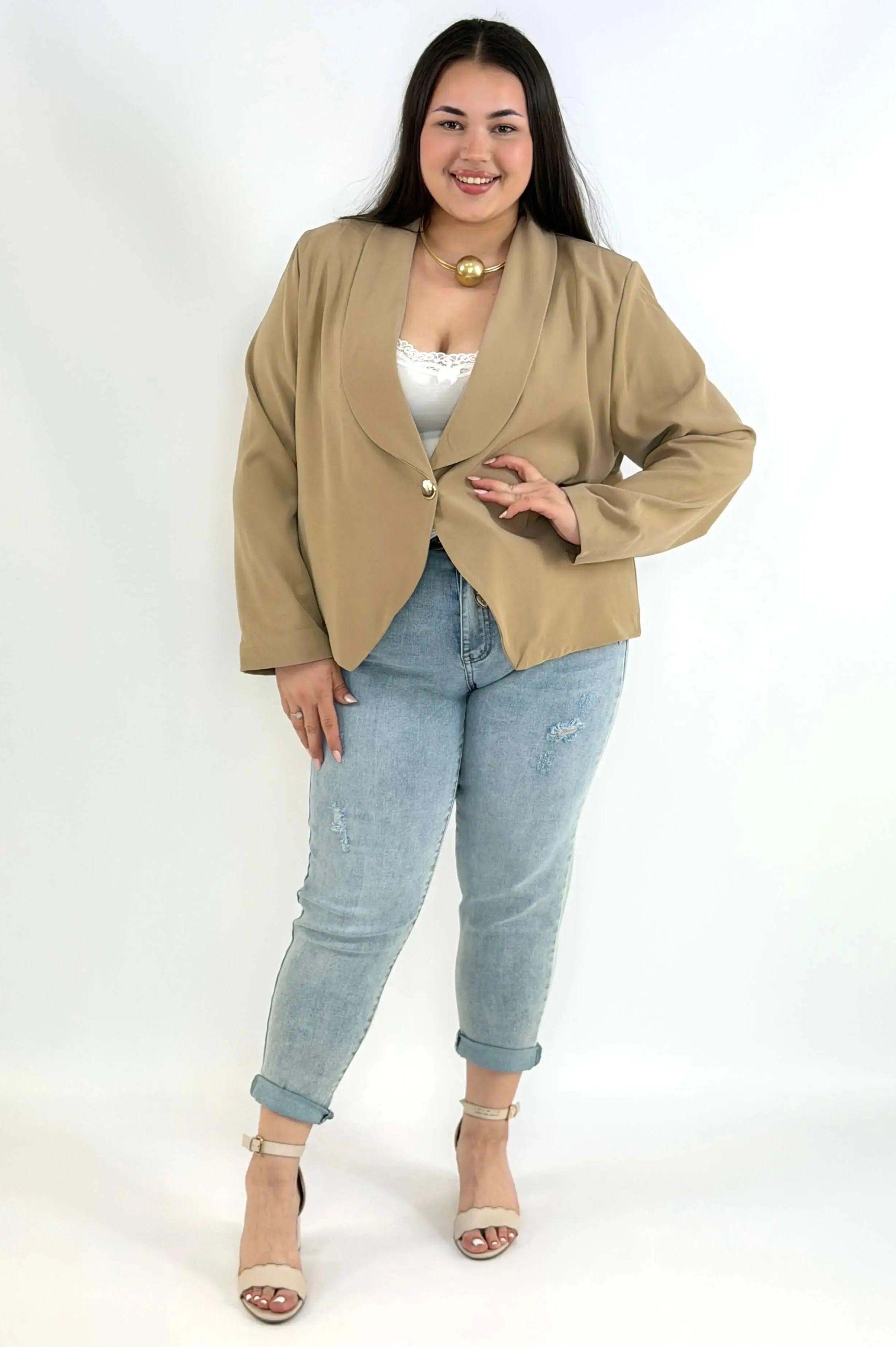 Marynarka plus size elegancka o krótkim kroju XXL Stylowa XL