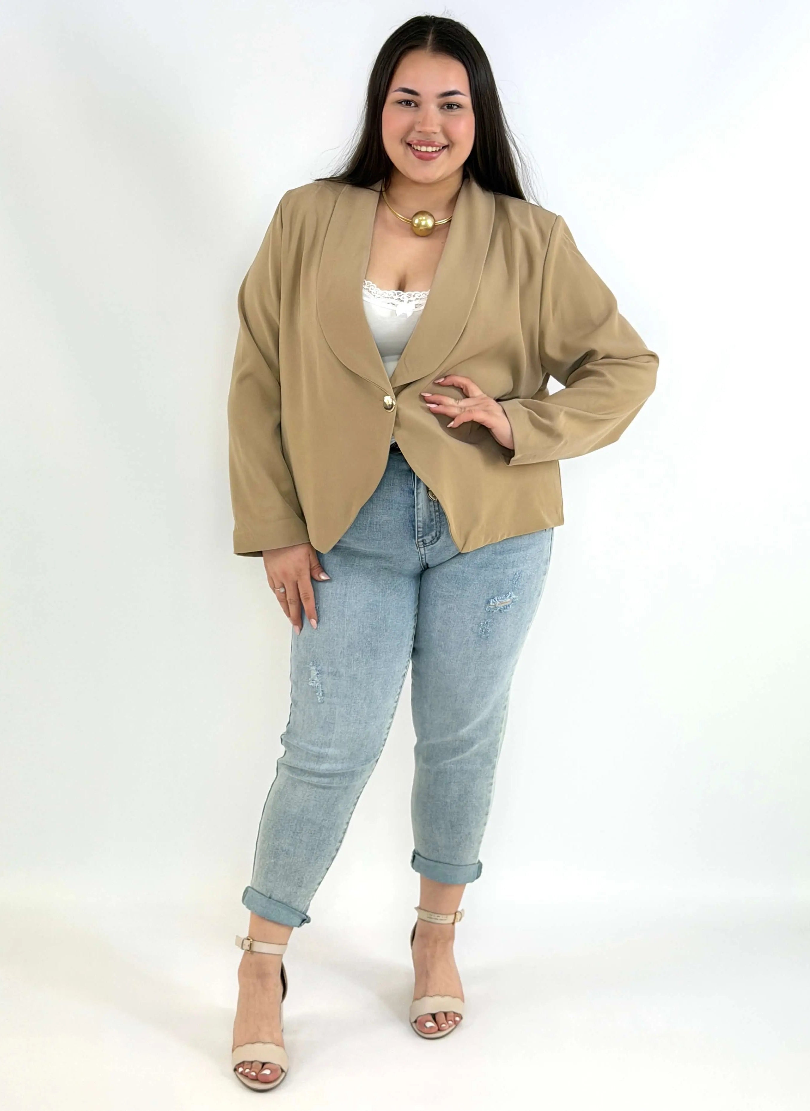 Marynarka plus size elegancka o krótkim kroju XXL Stylowa XL