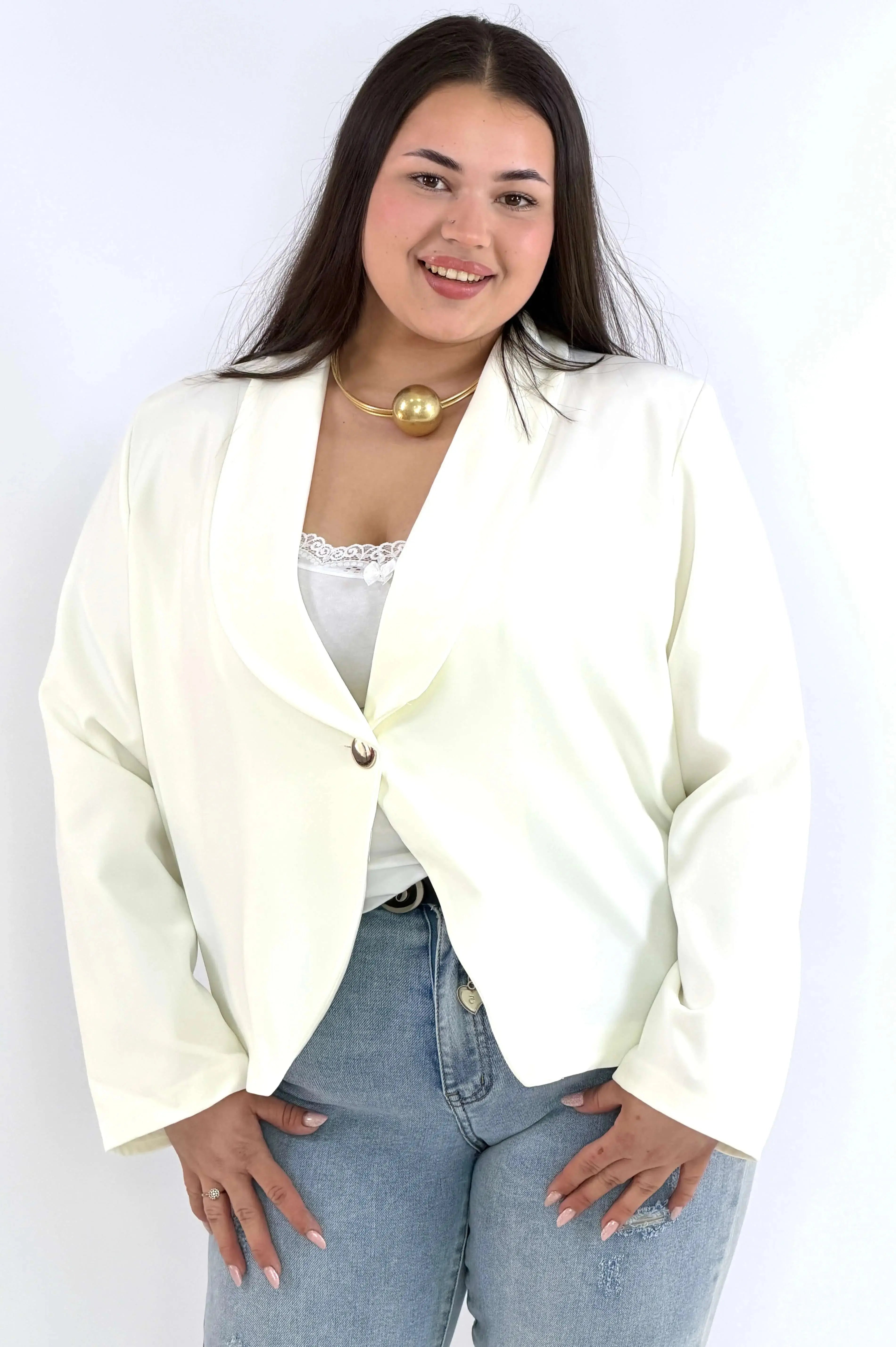 Marynarka plus size elegancka o krótkim kroju XXL Stylowa XL