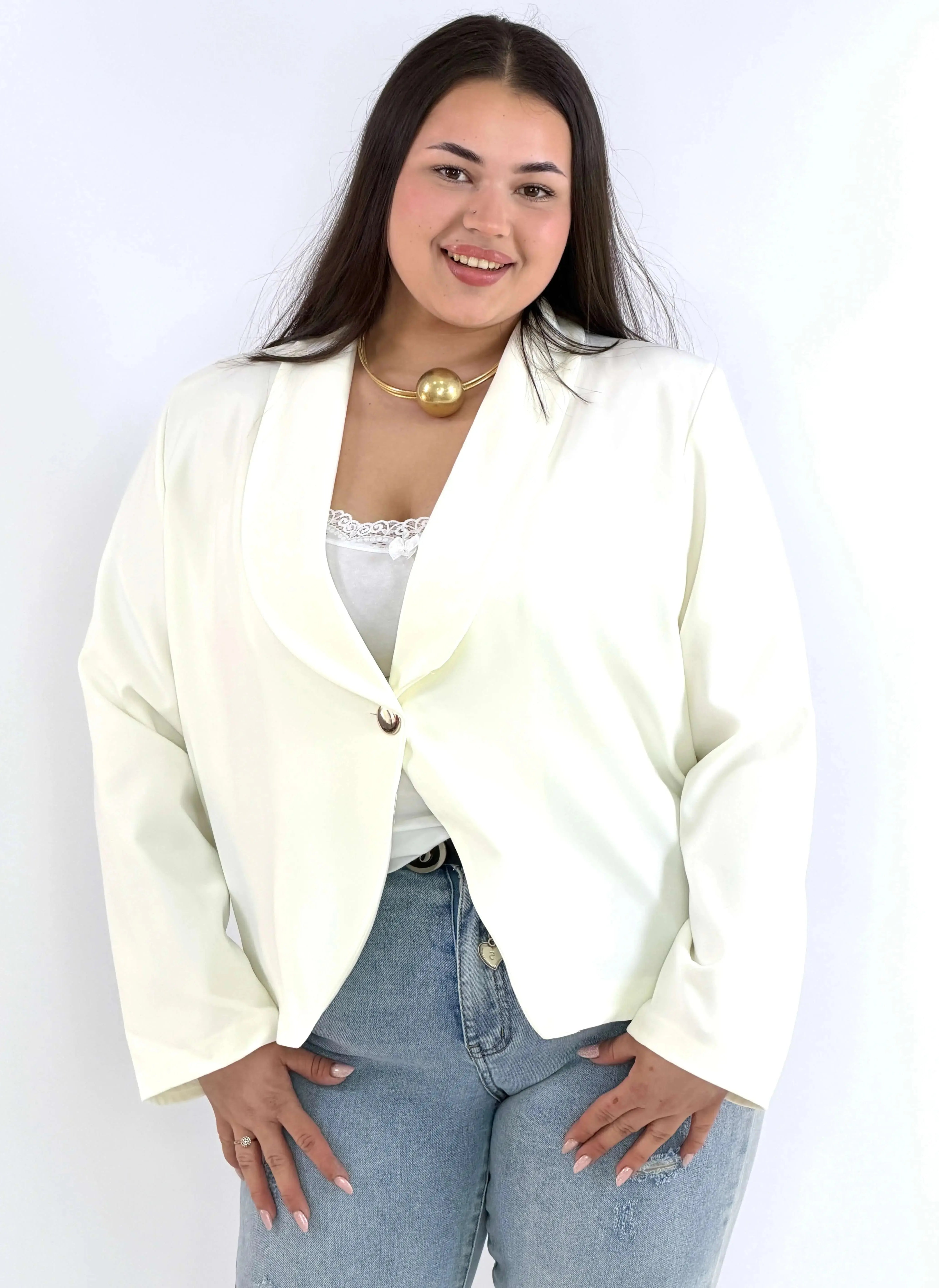 Marynarka plus size elegancka o krótkim kroju XXL Stylowa XL