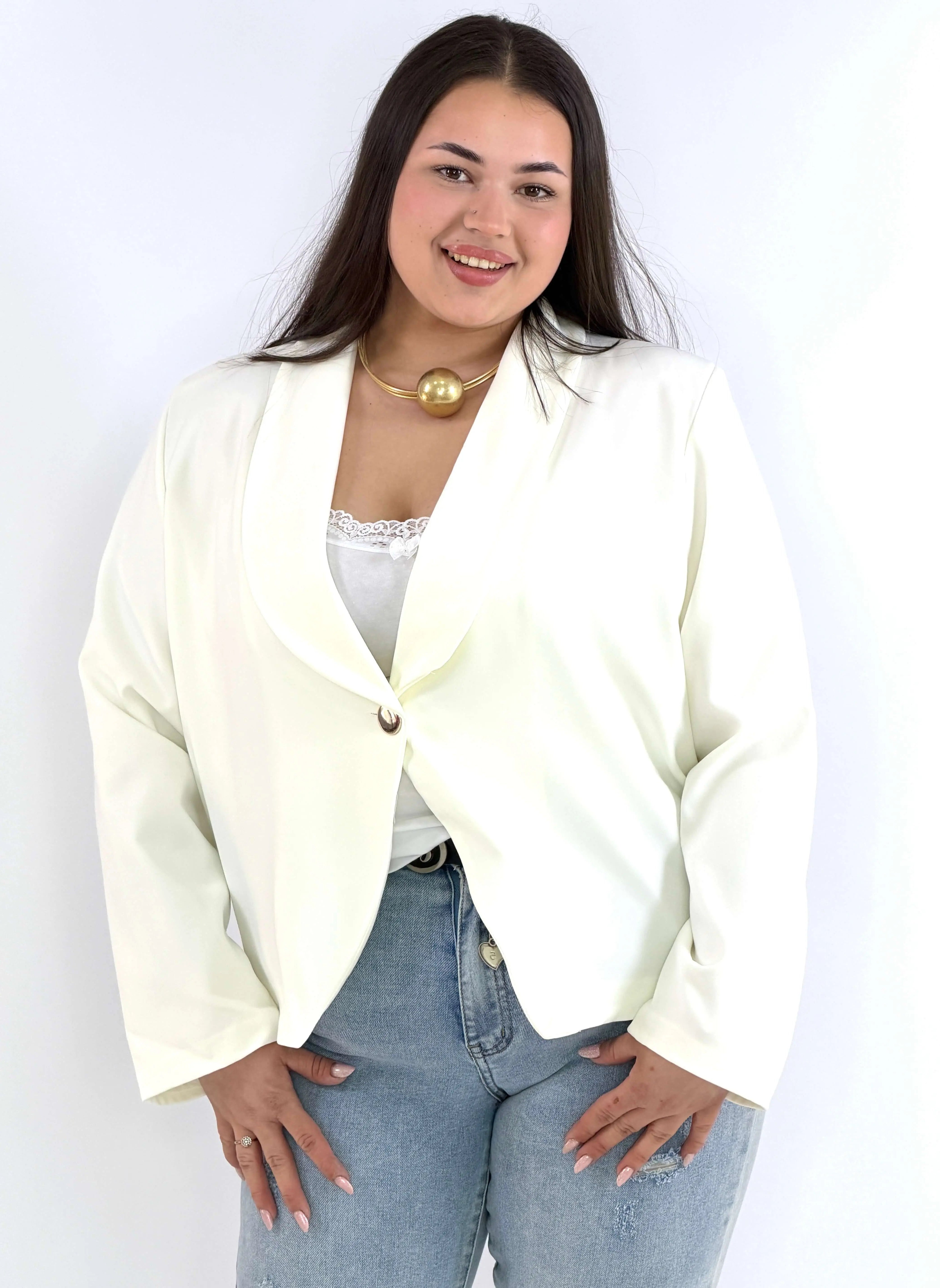 Marynarka plus size elegancka o krótkim kroju XXL Stylowa XL