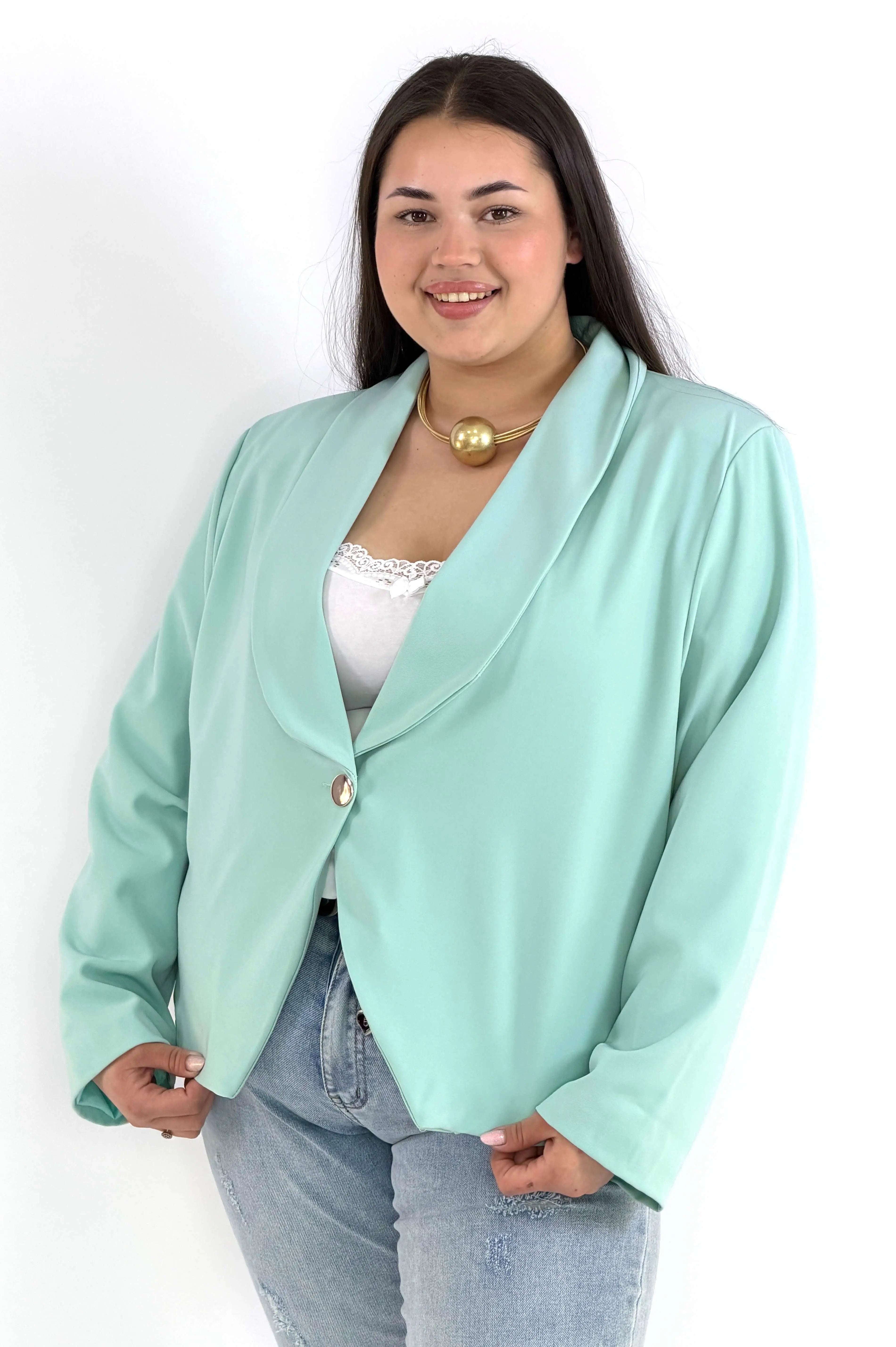 Marynarka plus size elegancka o krótkim kroju XXL Stylowa XL