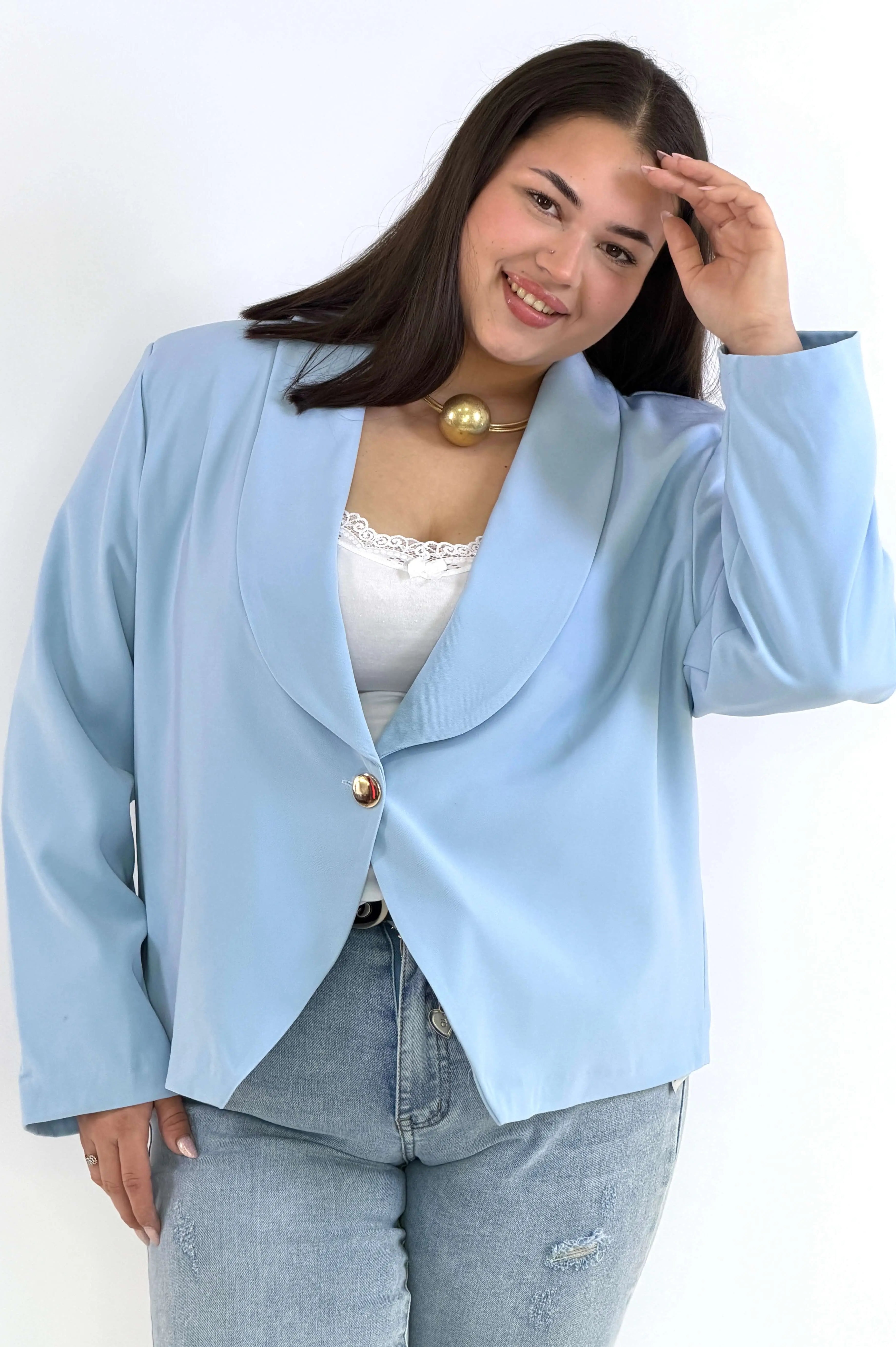 Marynarka plus size elegancka o krótkim kroju XXL Stylowa XL