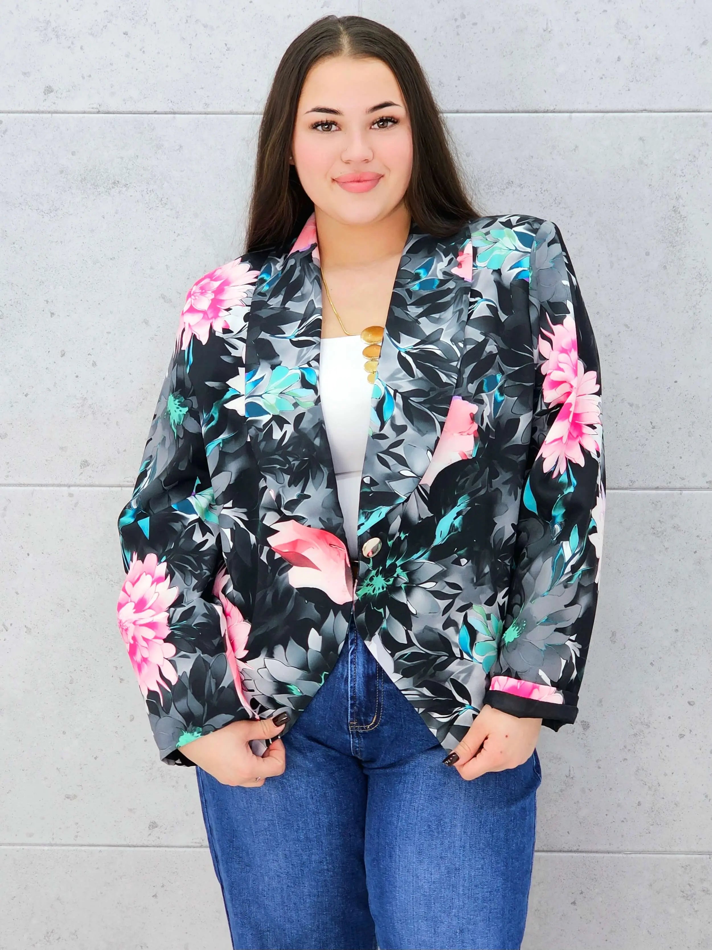 Marynarka plus size w kwiaty – elegancka i kobieca Stylowa XL Stylowa XL
