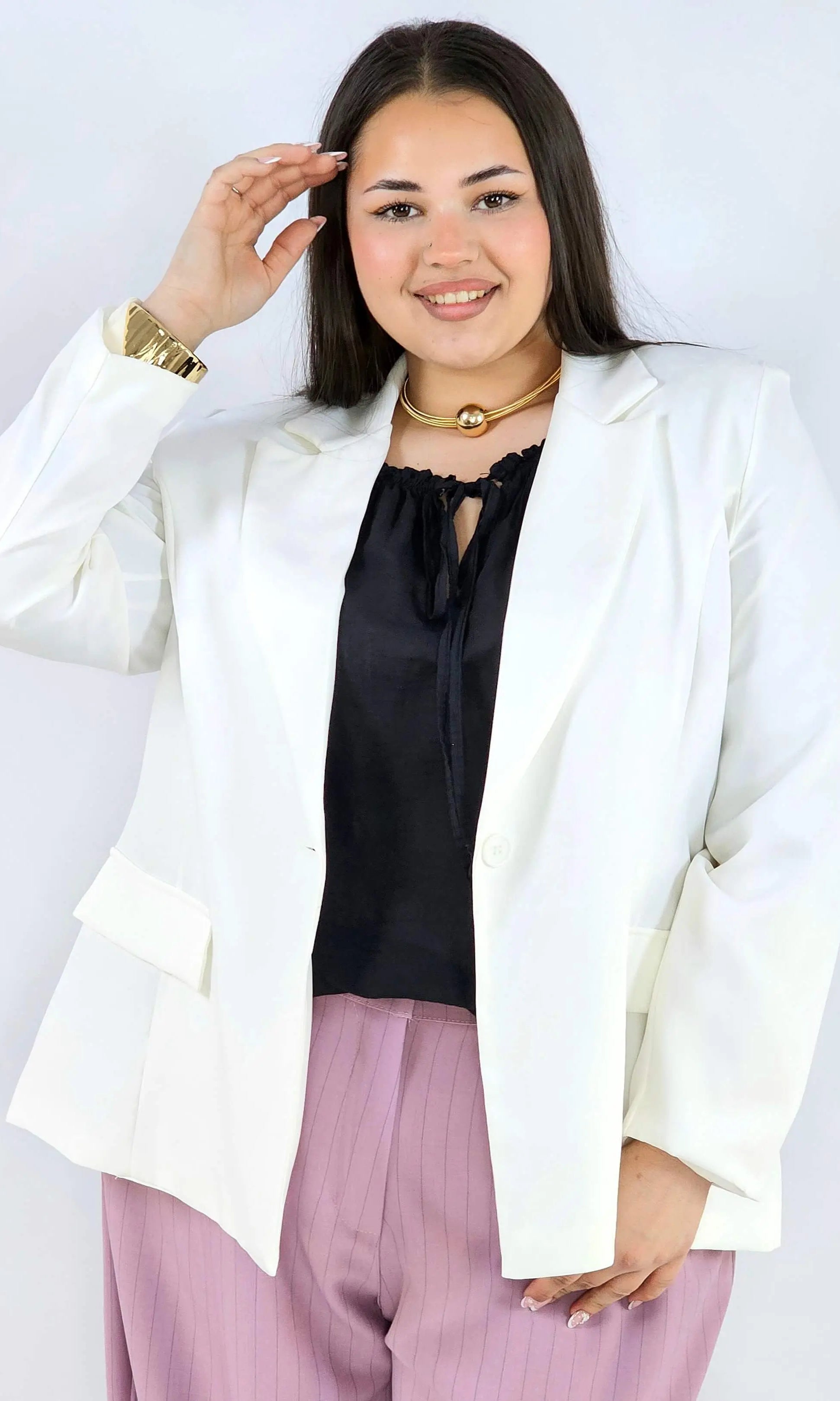 Marynarka plus size z wiązaniem elegancka dopasowana i kobieca Stylowa XL
