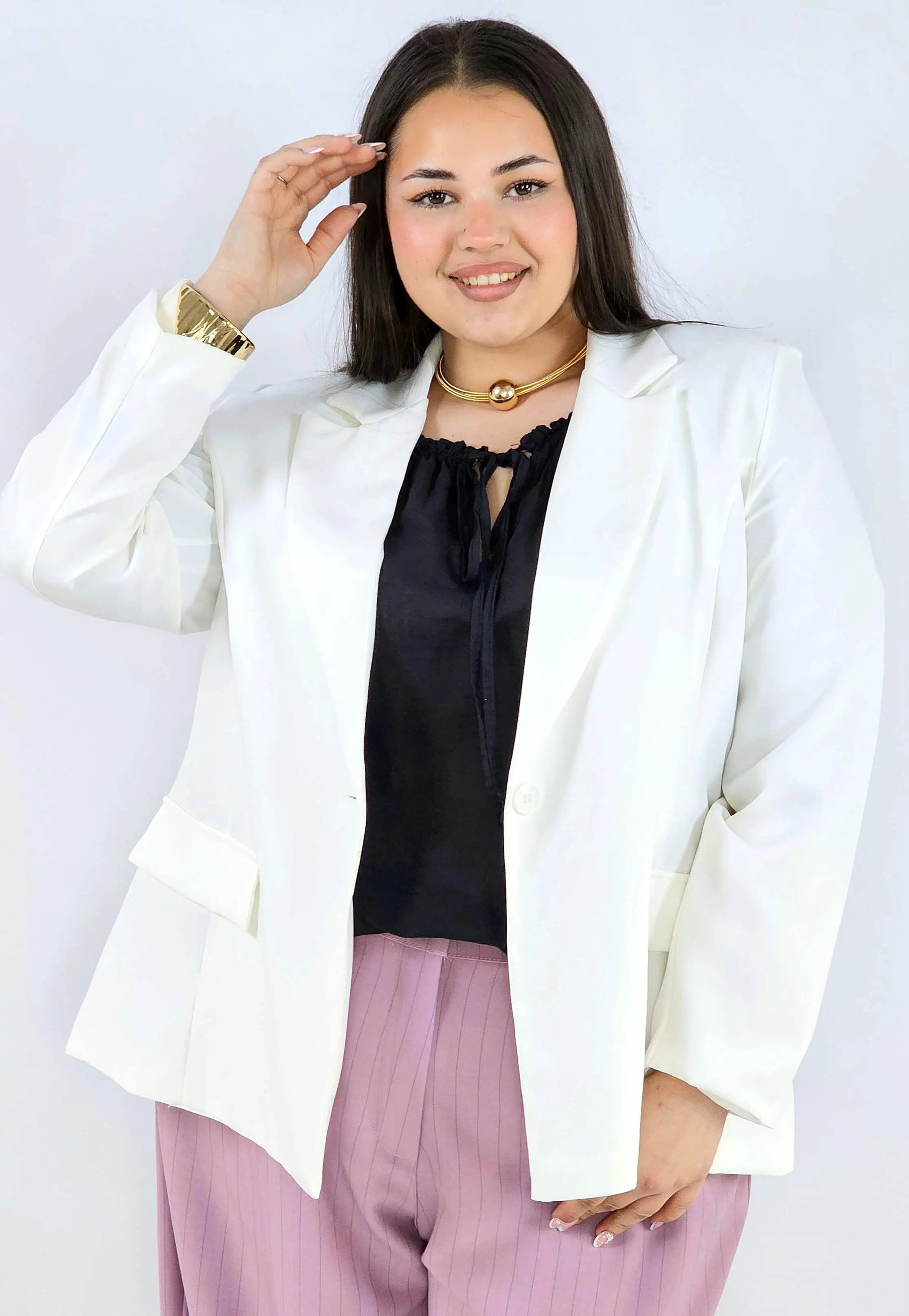 Marynarka plus size z wiązaniem elegancka dopasowana i kobieca Stylowa XL