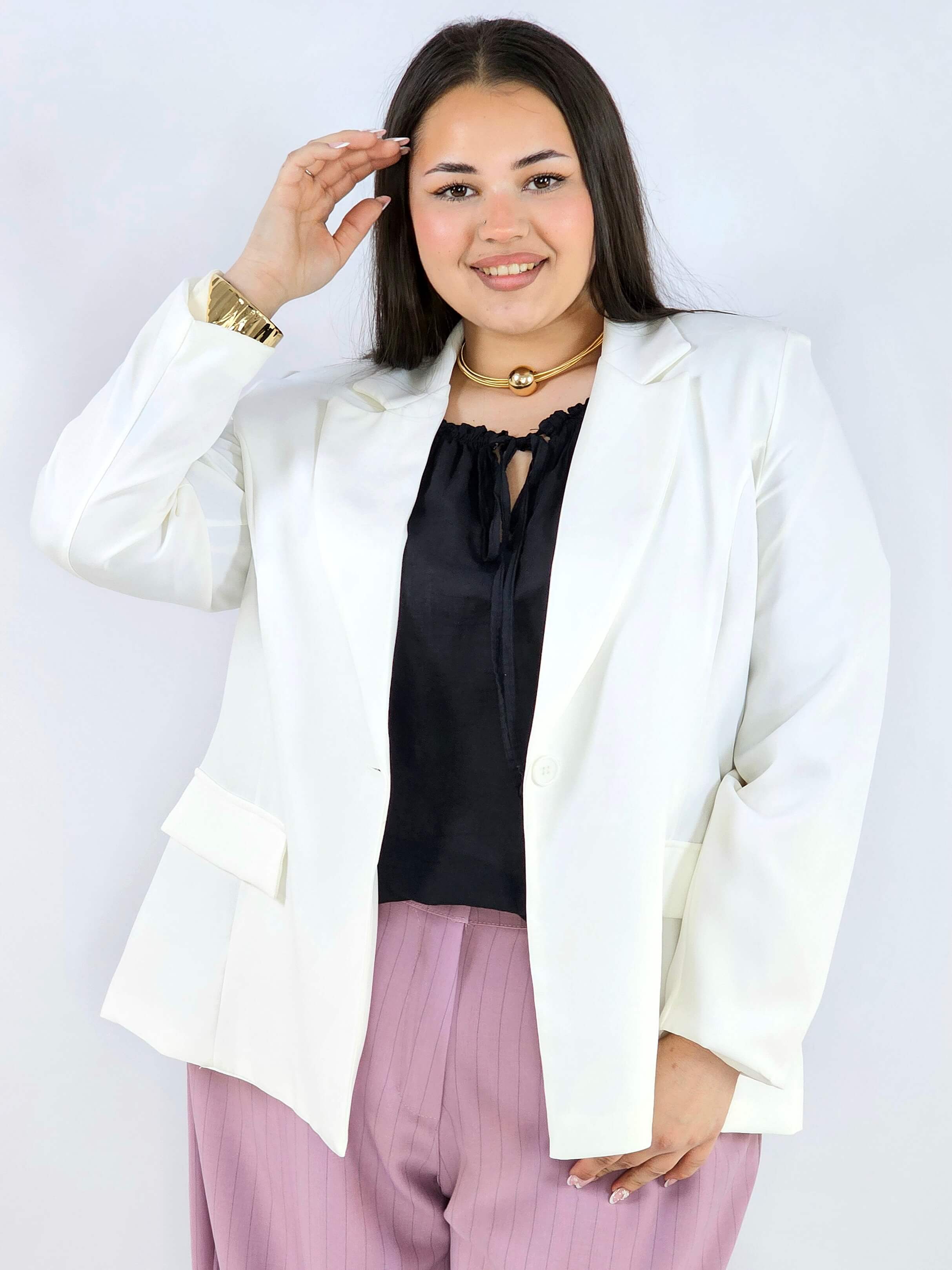 Marynarka plus size z wiązaniem elegancka dopasowana i kobieca Stylowa XL