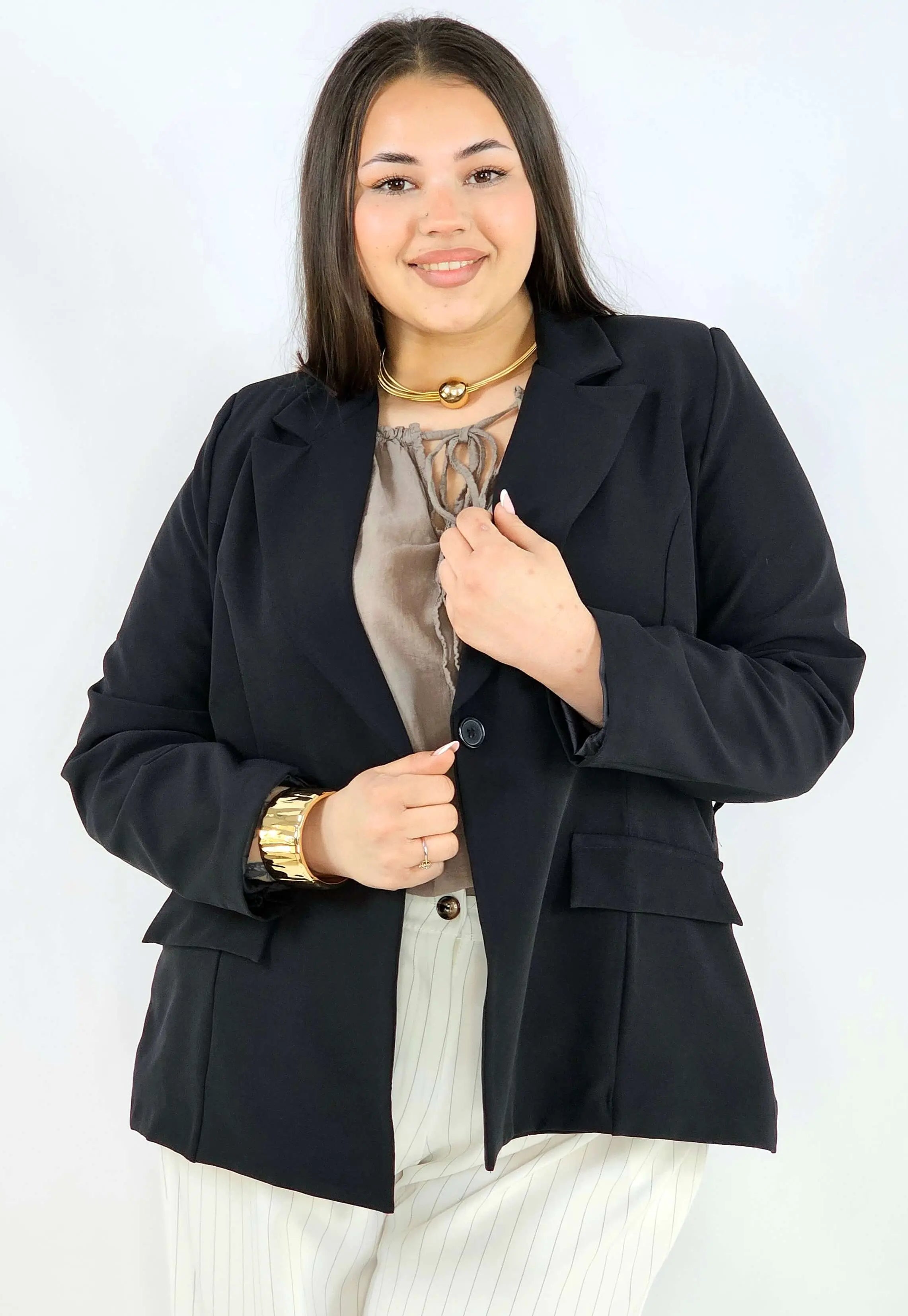 Marynarka plus size z wiązaniem elegancka dopasowana i kobieca Stylowa XL
