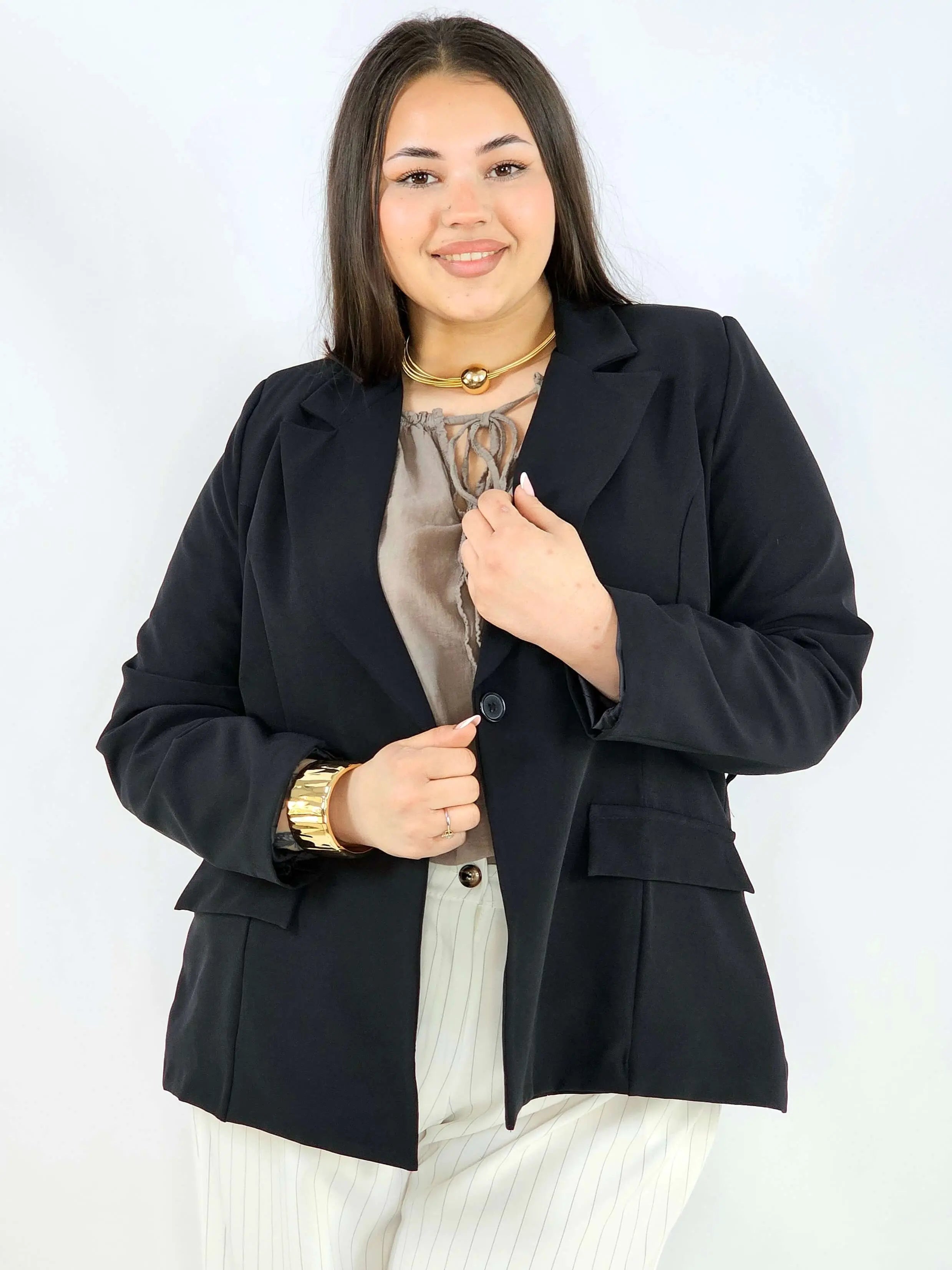 Marynarka plus size z wiązaniem elegancka dopasowana i kobieca Stylowa XL