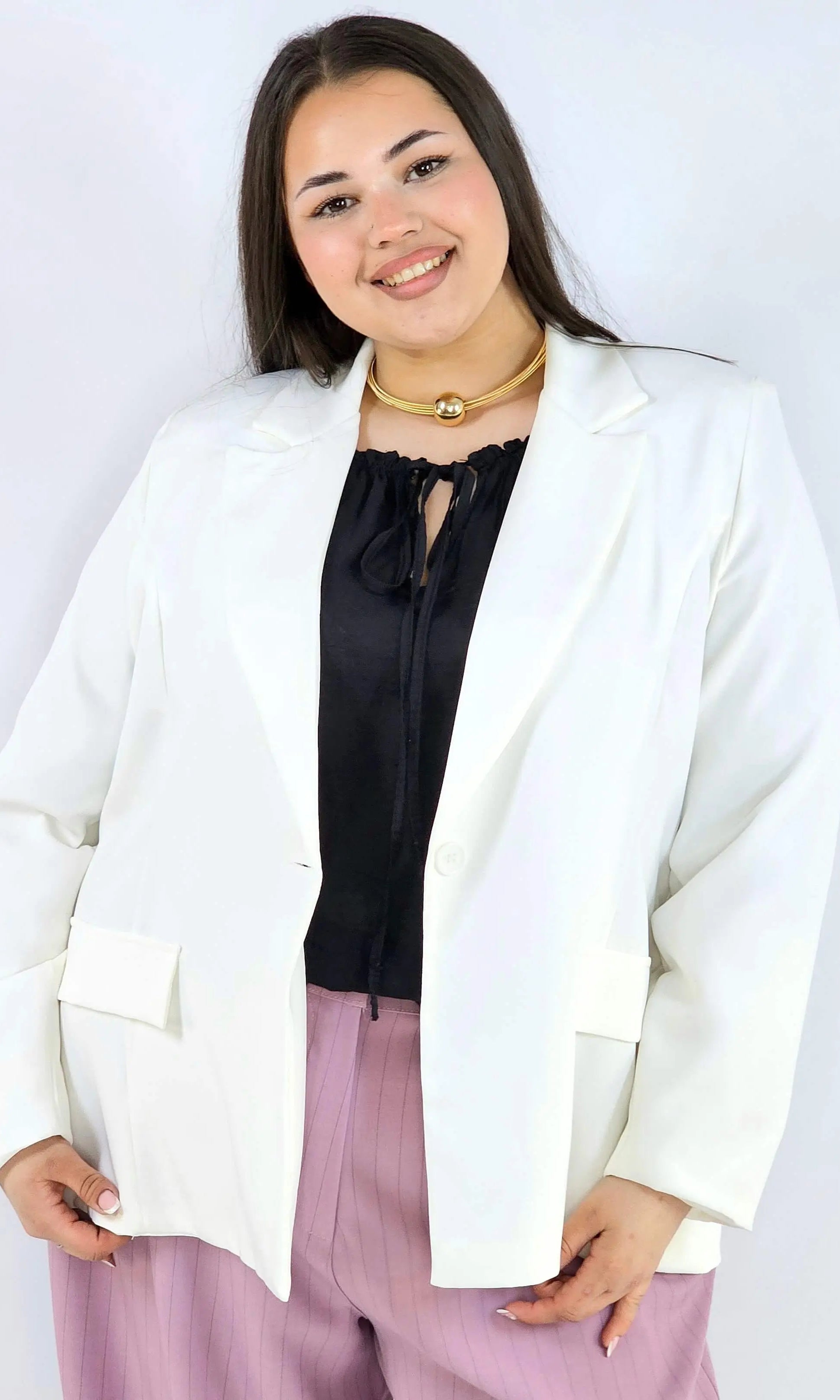 Marynarka plus size z wiązaniem elegancka dopasowana i kobieca Stylowa XL