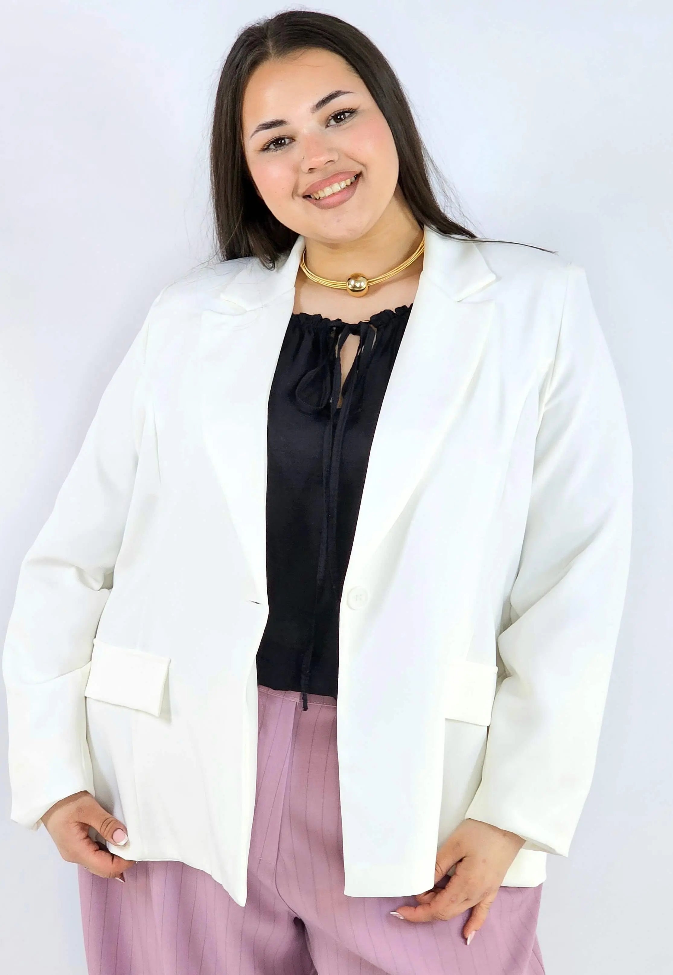 Marynarka plus size z wiązaniem elegancka dopasowana i kobieca Stylowa XL