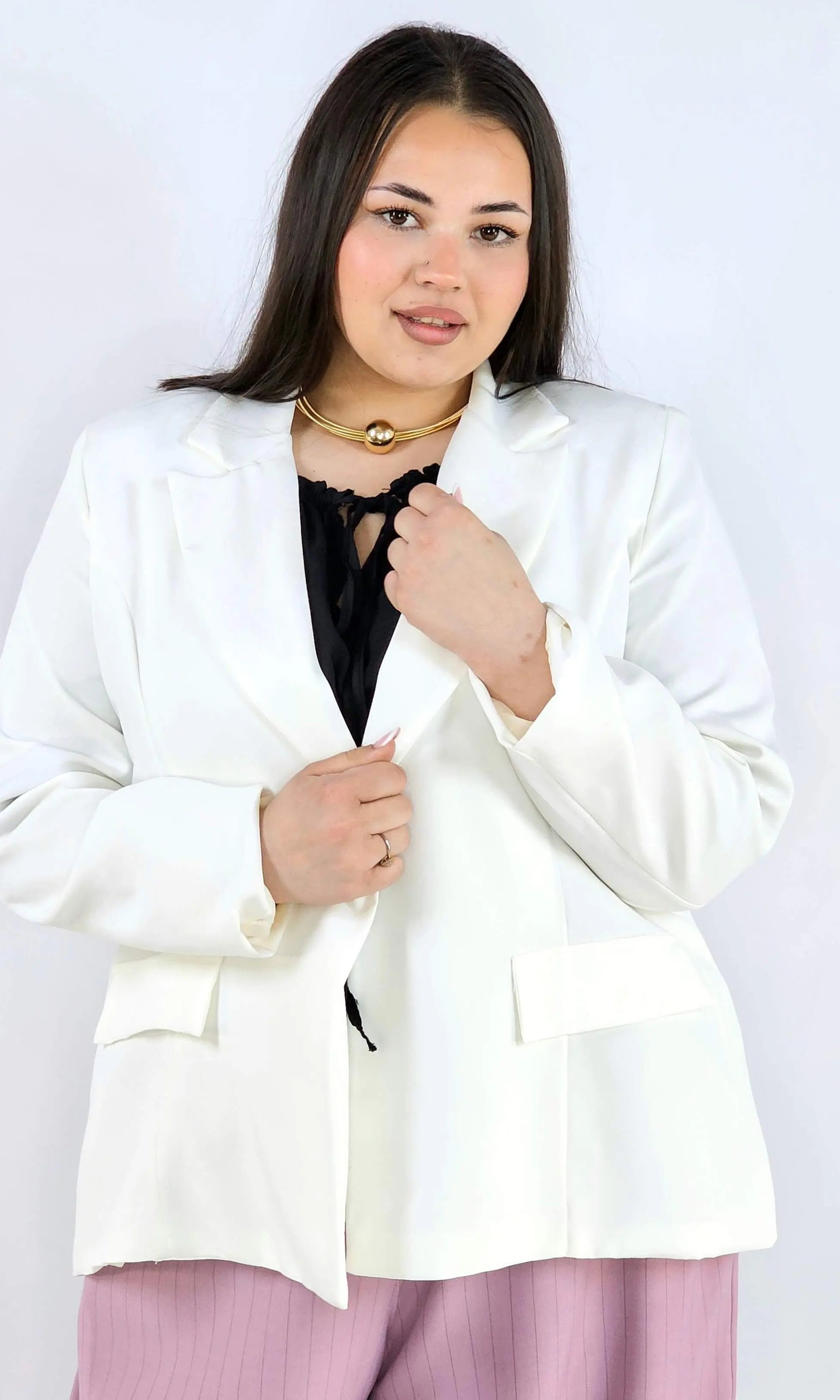 Marynarka plus size z wiązaniem elegancka dopasowana i kobieca Stylowa XL