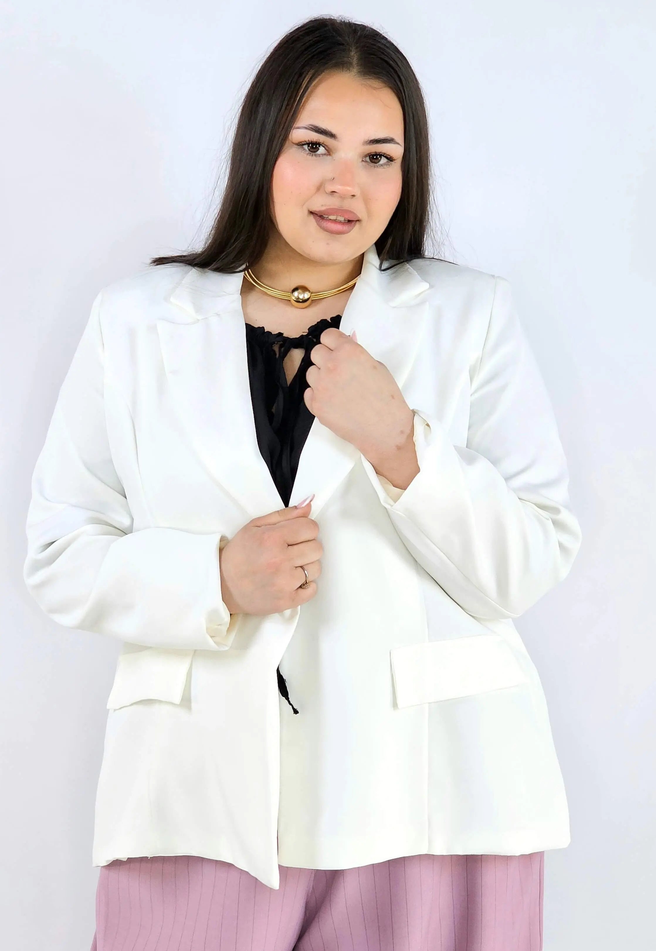 Marynarka plus size z wiązaniem elegancka dopasowana i kobieca Stylowa XL