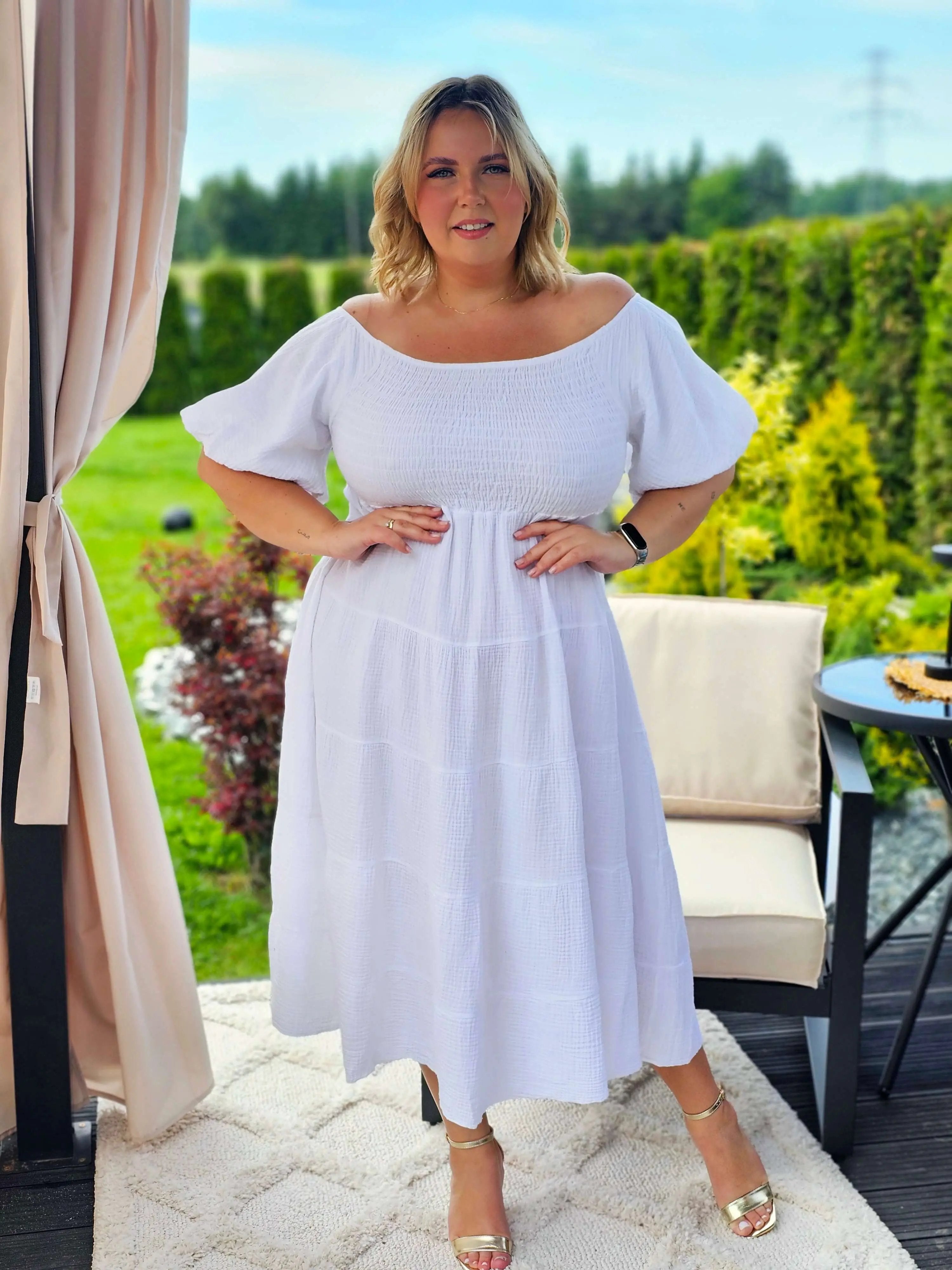 Muślinowa sukienka Hiszpanka w wielu kolorach Stylowa XL