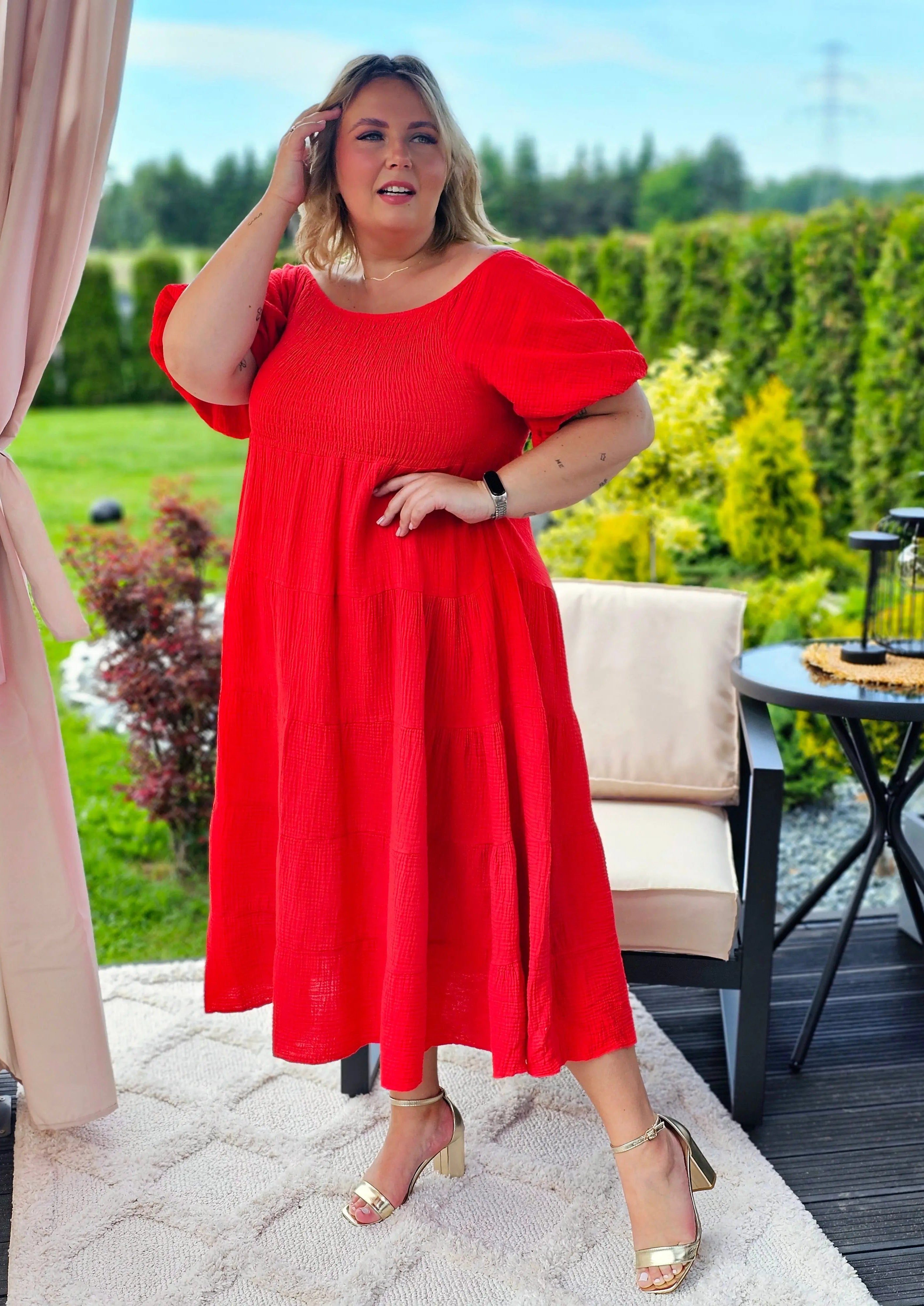 Muślinowa sukienka Hiszpanka w wielu kolorach Stylowa XL