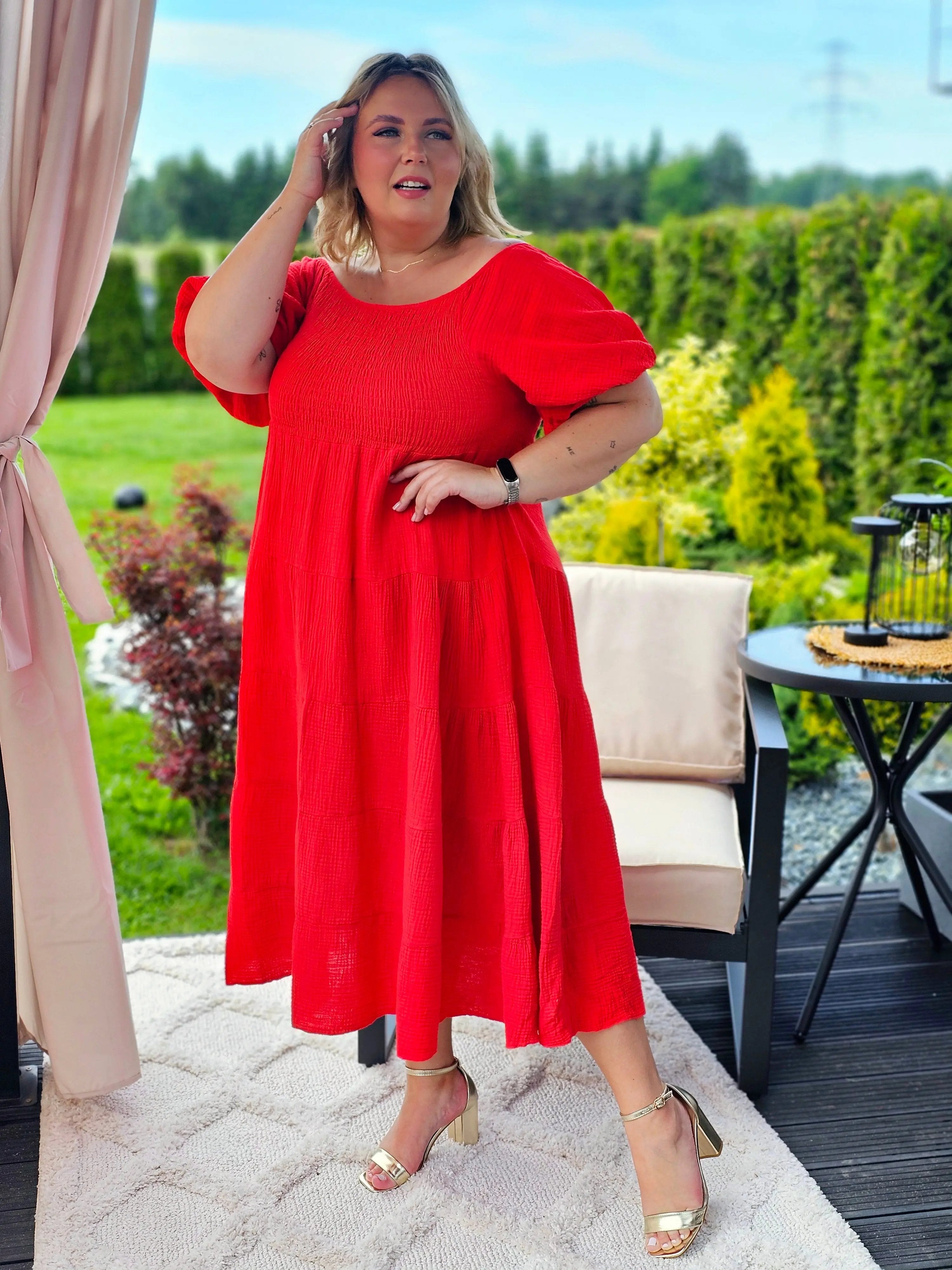 Muślinowa sukienka Hiszpanka w wielu kolorach Stylowa XL