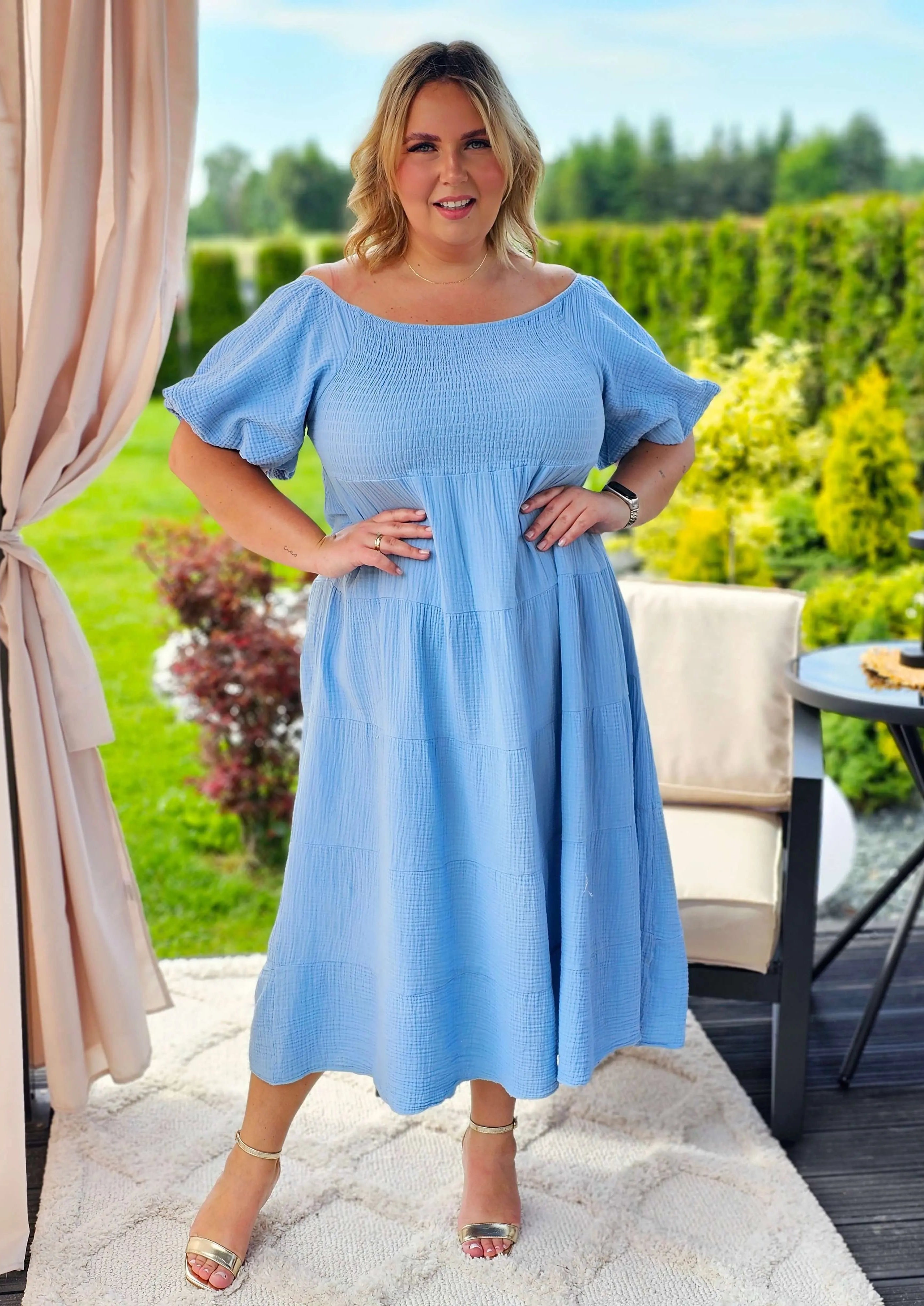 Muślinowa sukienka Hiszpanka w wielu kolorach Stylowa XL