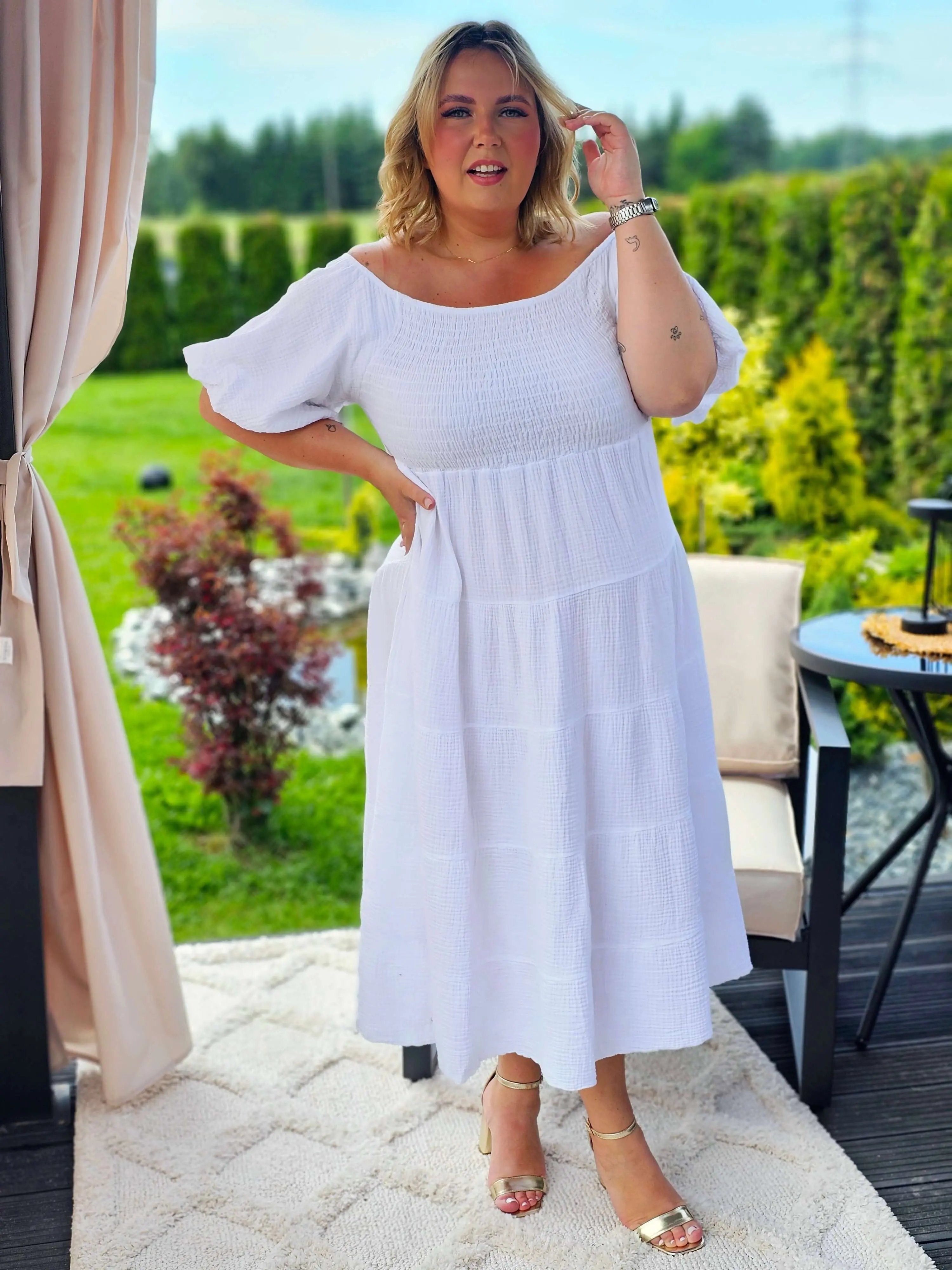 Muślinowa sukienka Hiszpanka w wielu kolorach Stylowa XL