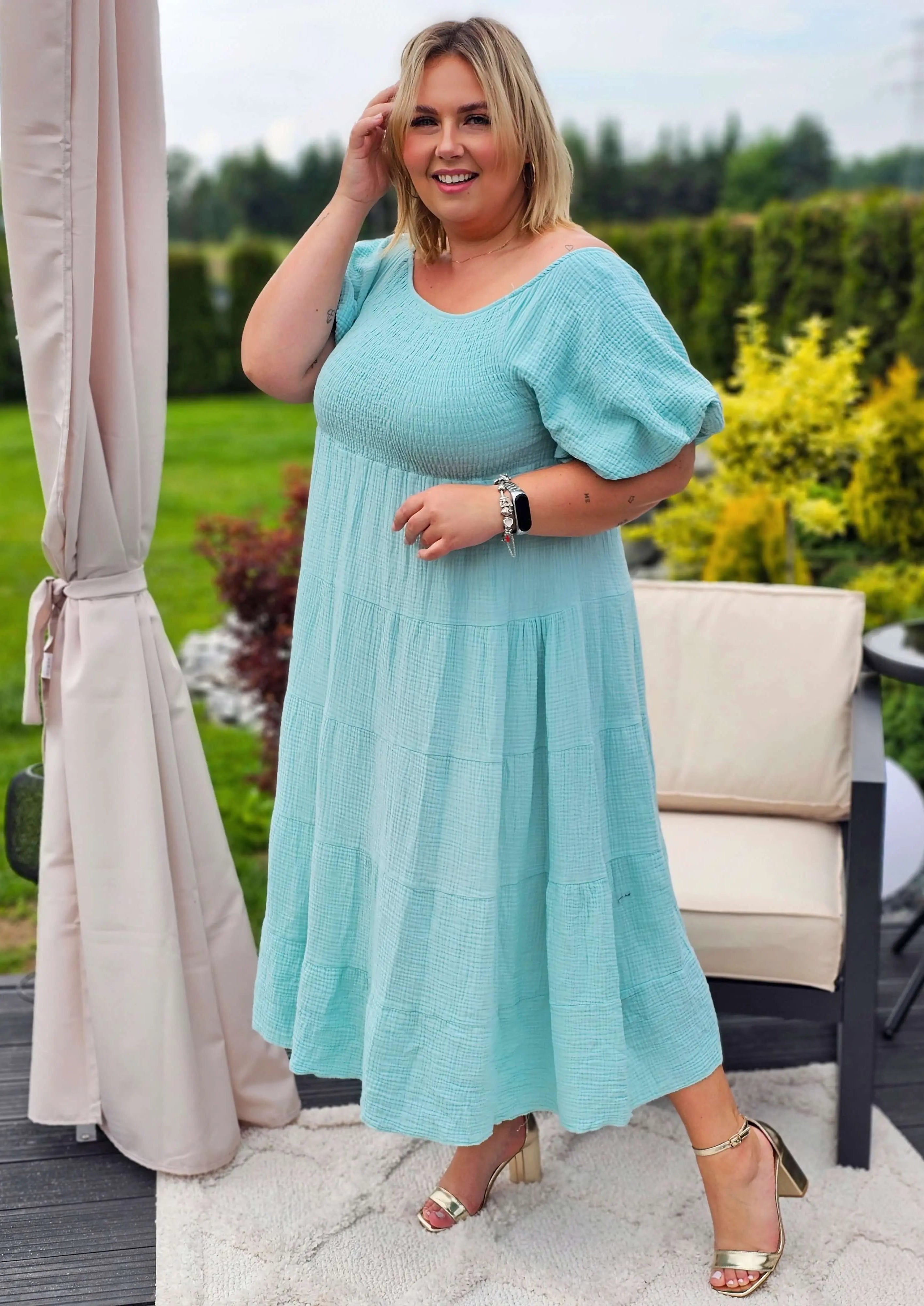 Muślinowa sukienka Hiszpanka w wielu kolorach Stylowa XL