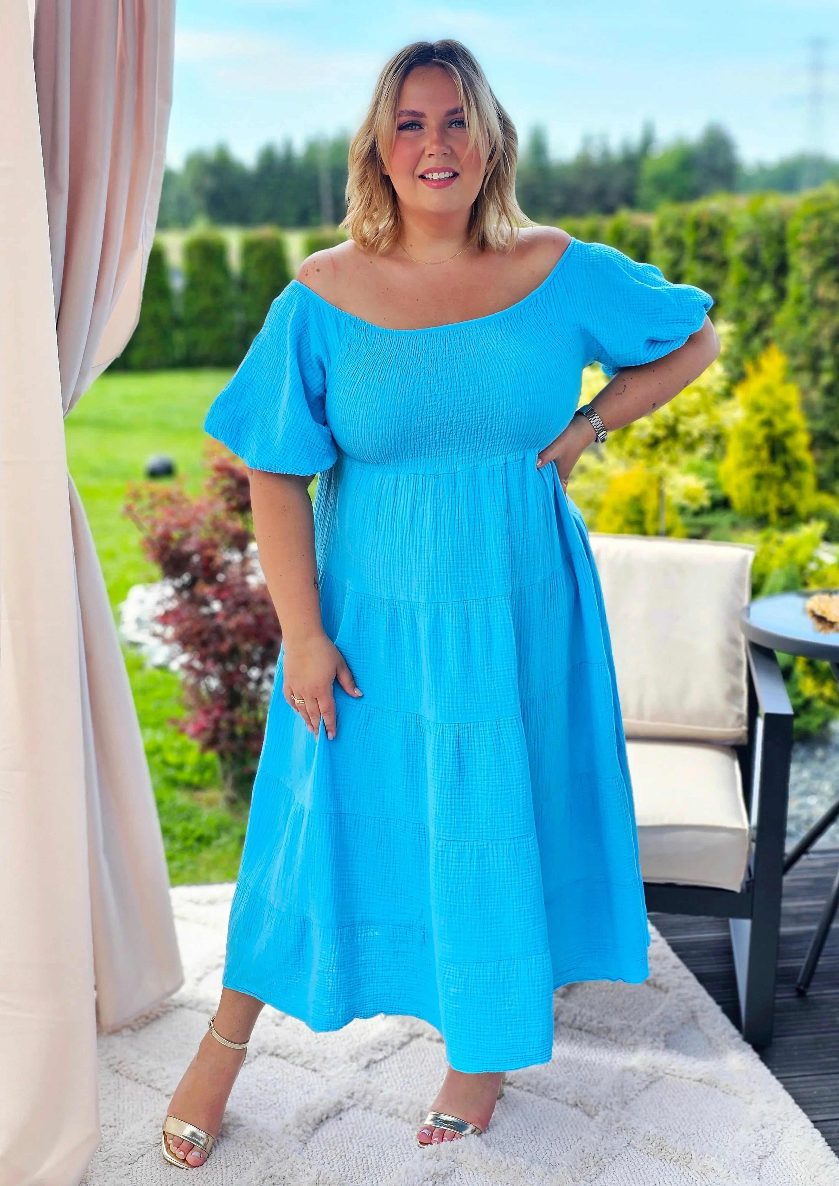 Muślinowa sukienka Hiszpanka w wielu kolorach Stylowa XL