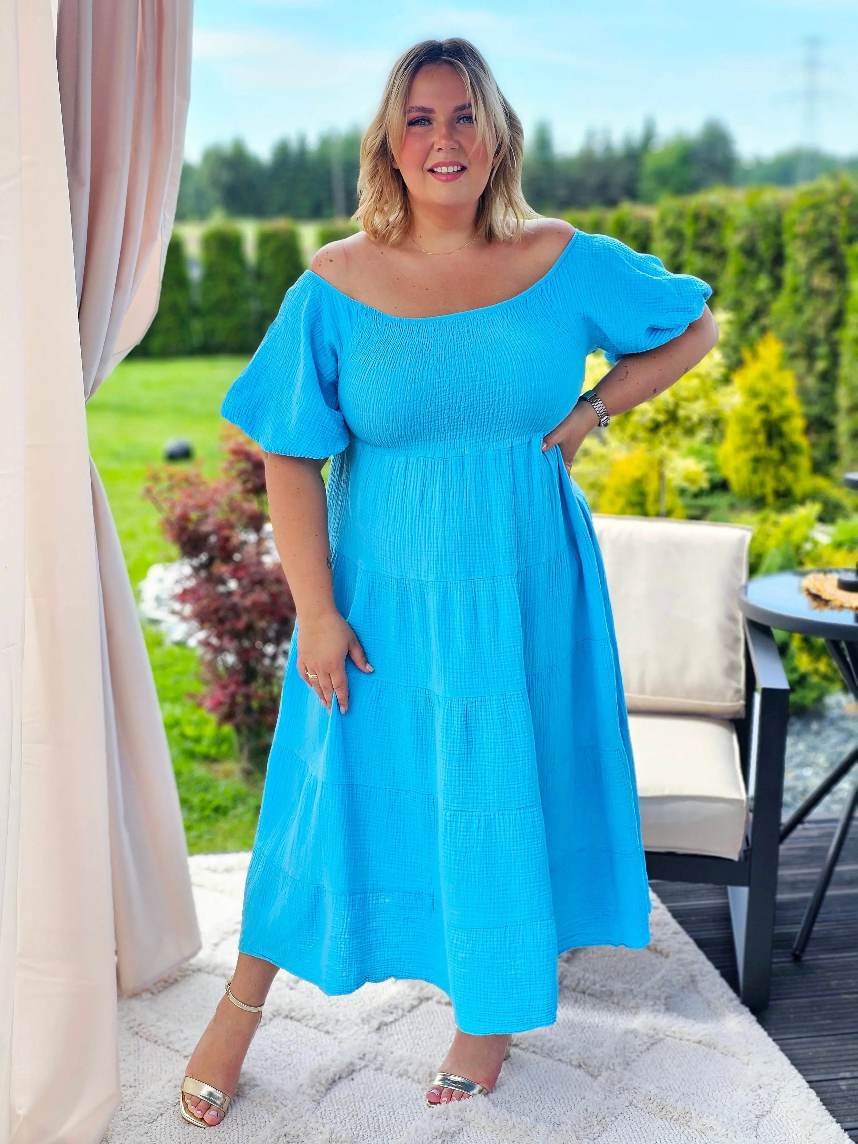 Muślinowa sukienka Hiszpanka w wielu kolorach Stylowa XL