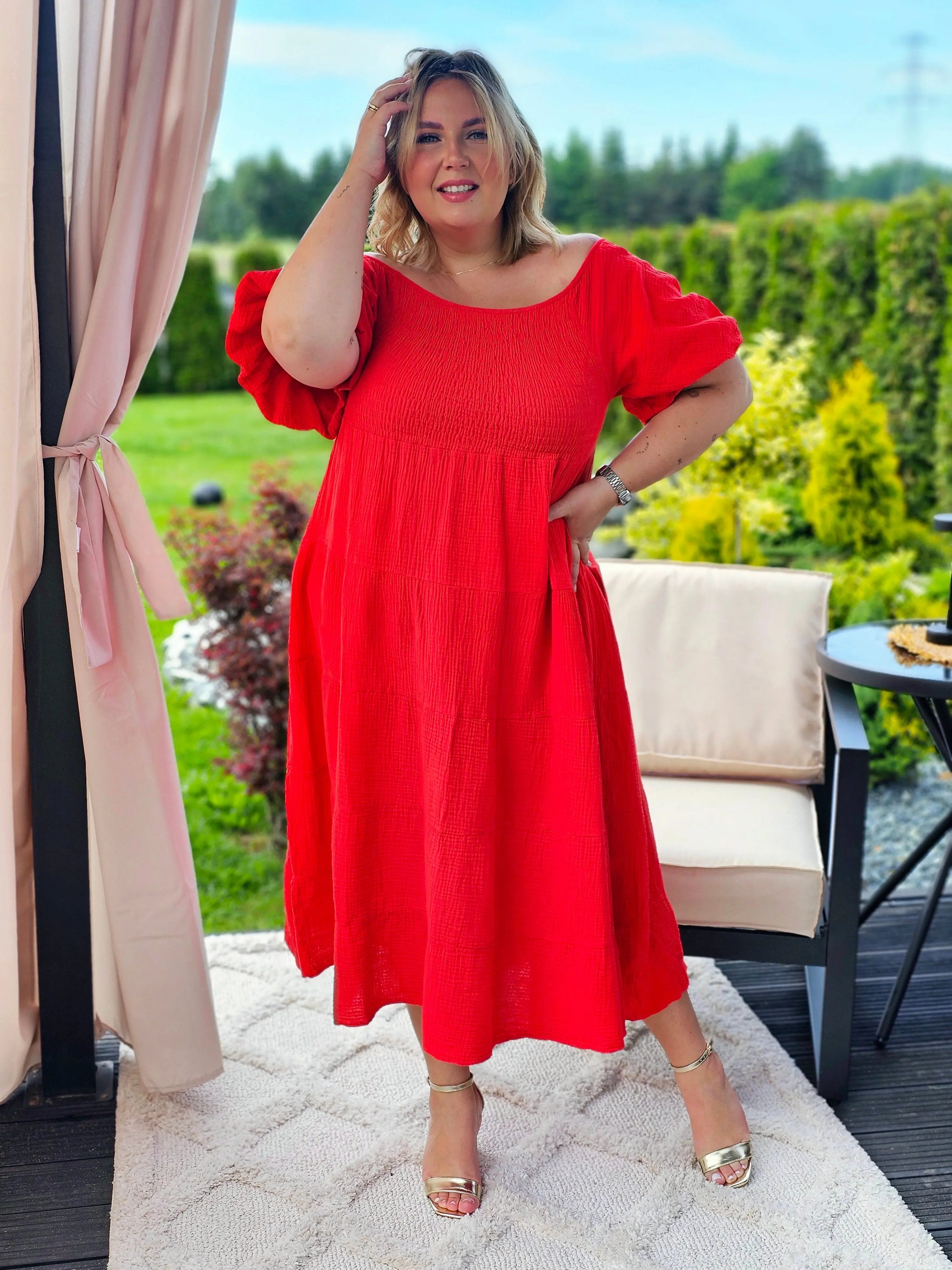 Muślinowa sukienka Hiszpanka w wielu kolorach Stylowa XL