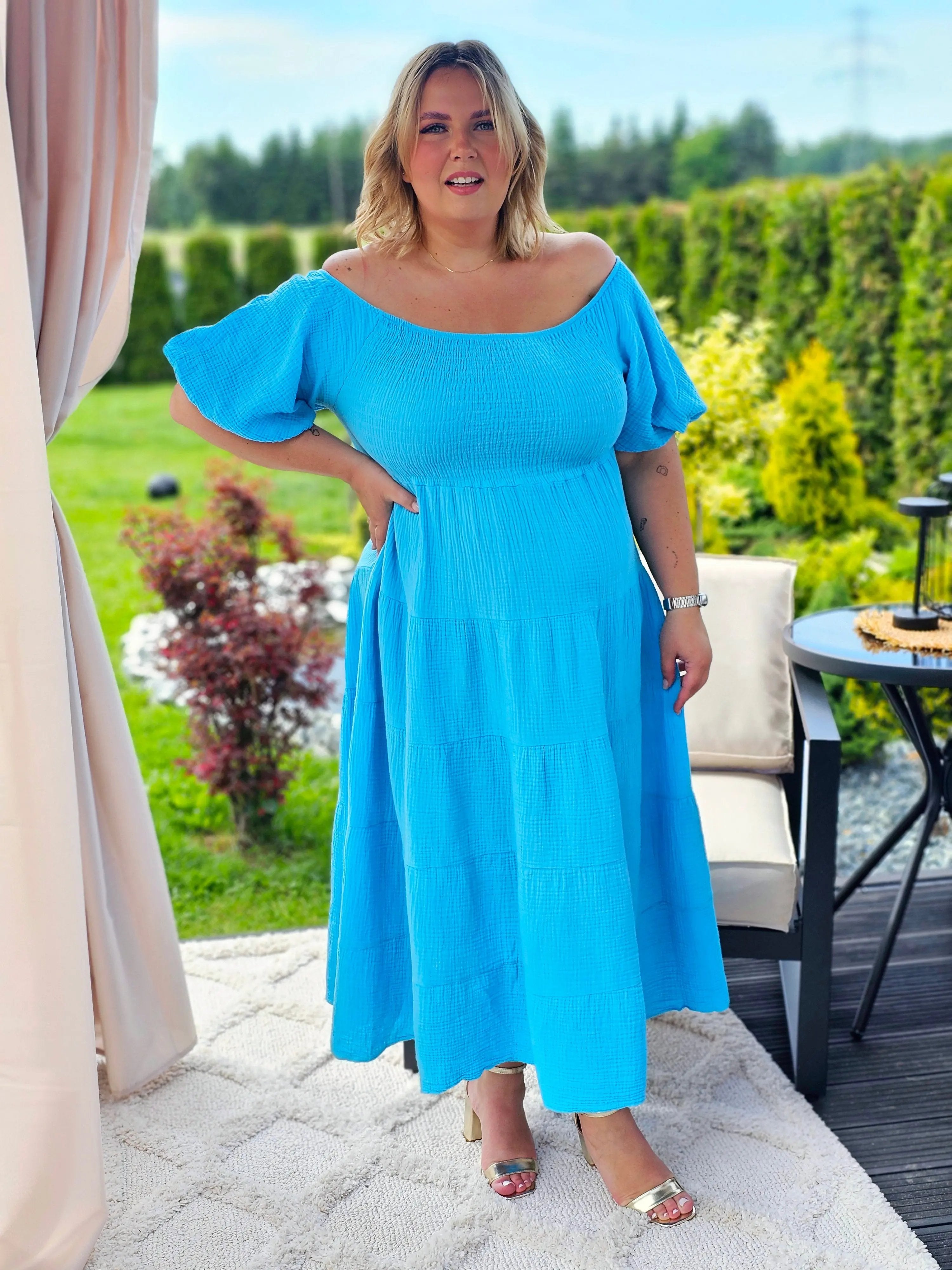 Muślinowa sukienka Hiszpanka w wielu kolorach Stylowa XL