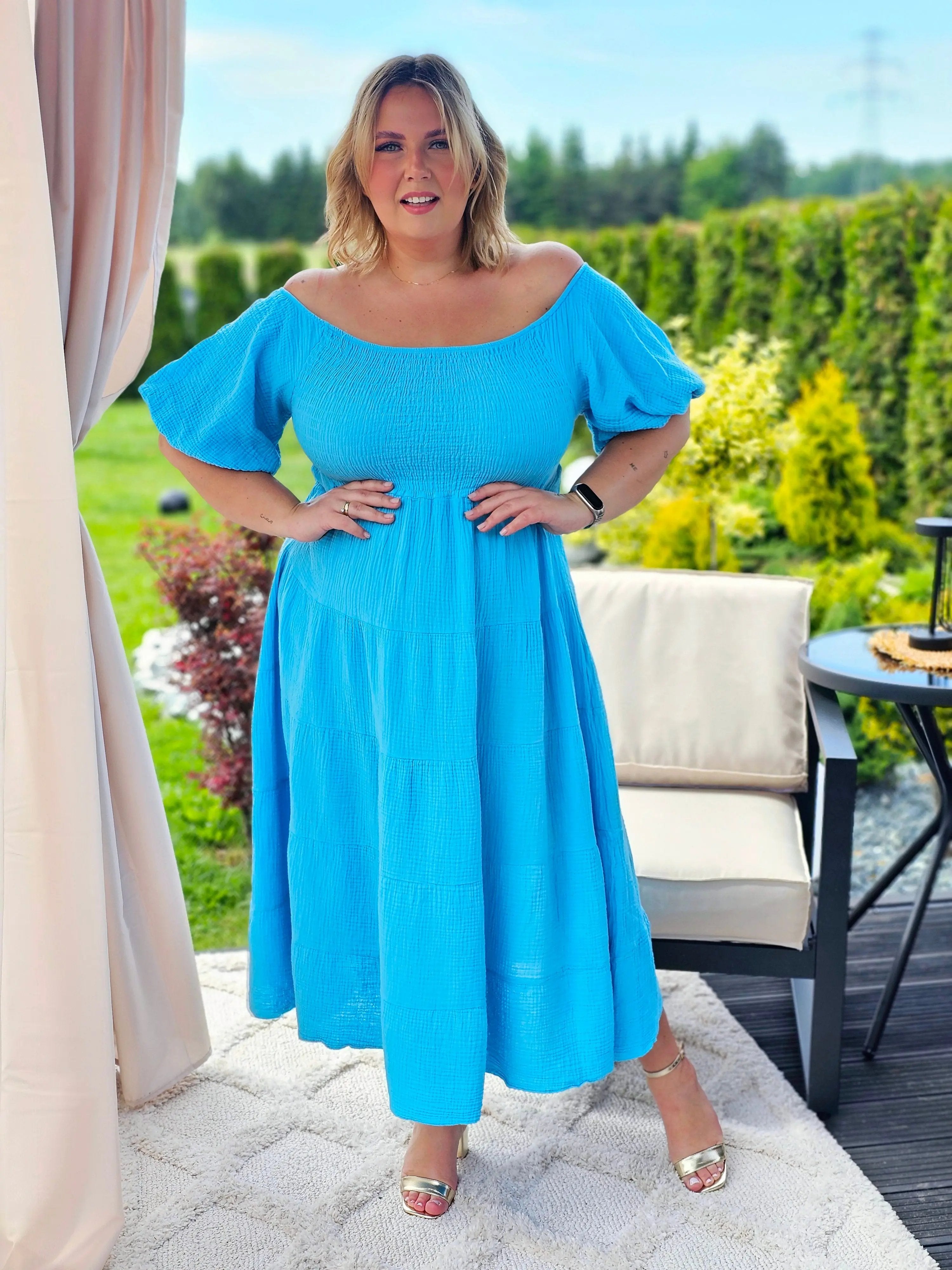 Muślinowa sukienka Hiszpanka w wielu kolorach Stylowa XL