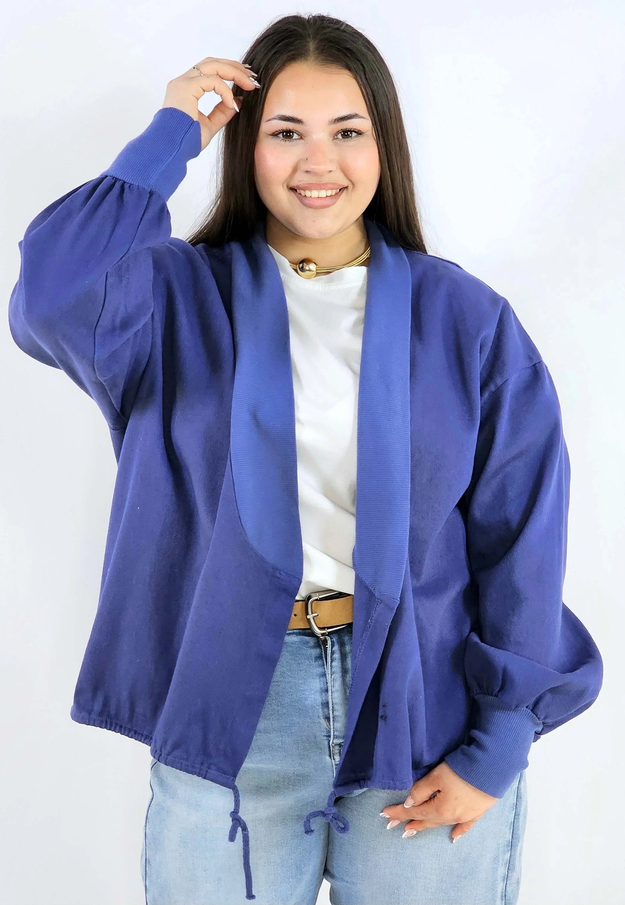 Narzutka plus size lekka oversize wiązana wygodna i stylowa Stylowa XL