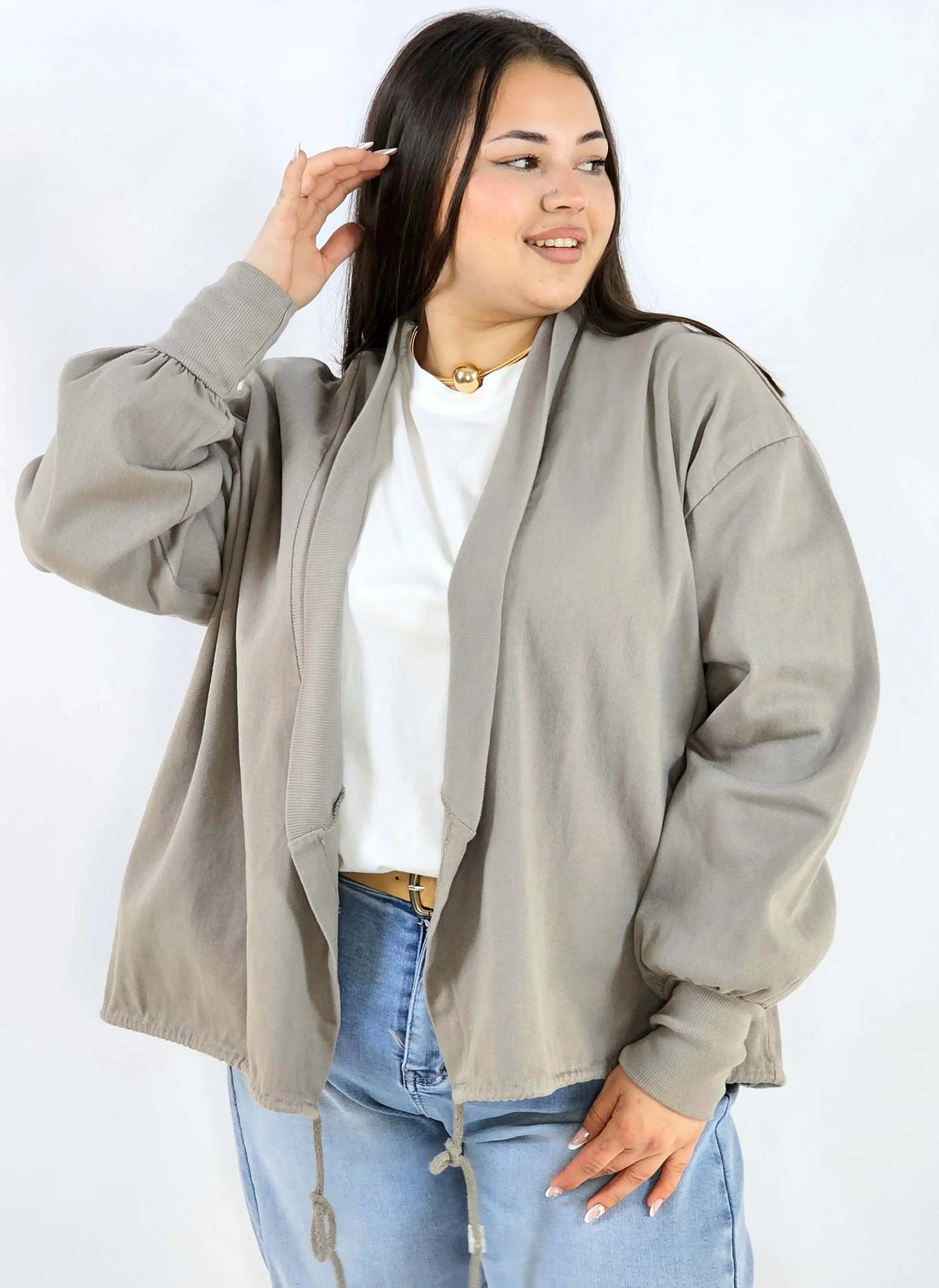 Narzutka plus size lekka oversize wiązana wygodna i stylowa Stylowa XL